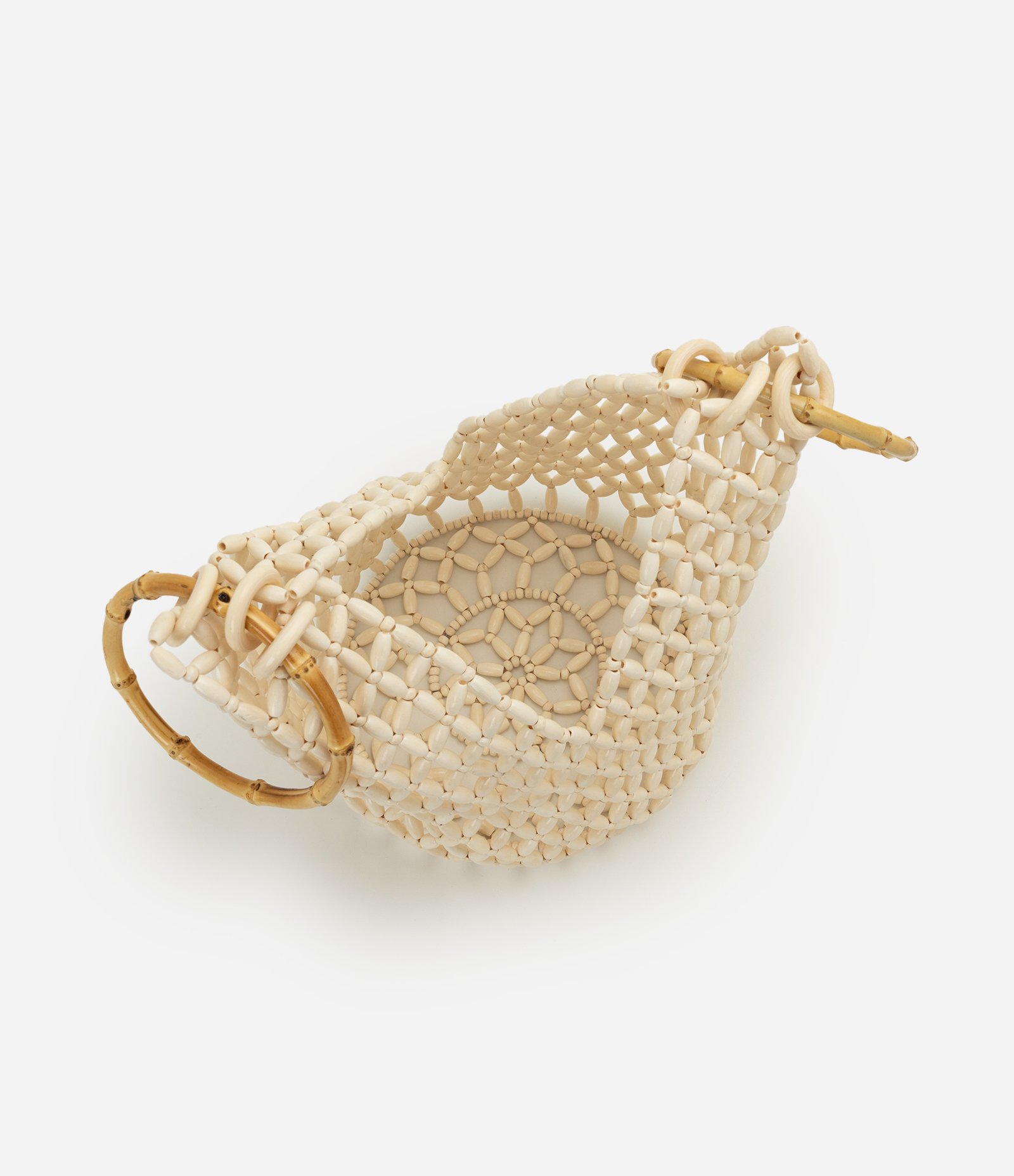Bolsa Média com Alças Redondas e Estrutura Vazada Off White 5
