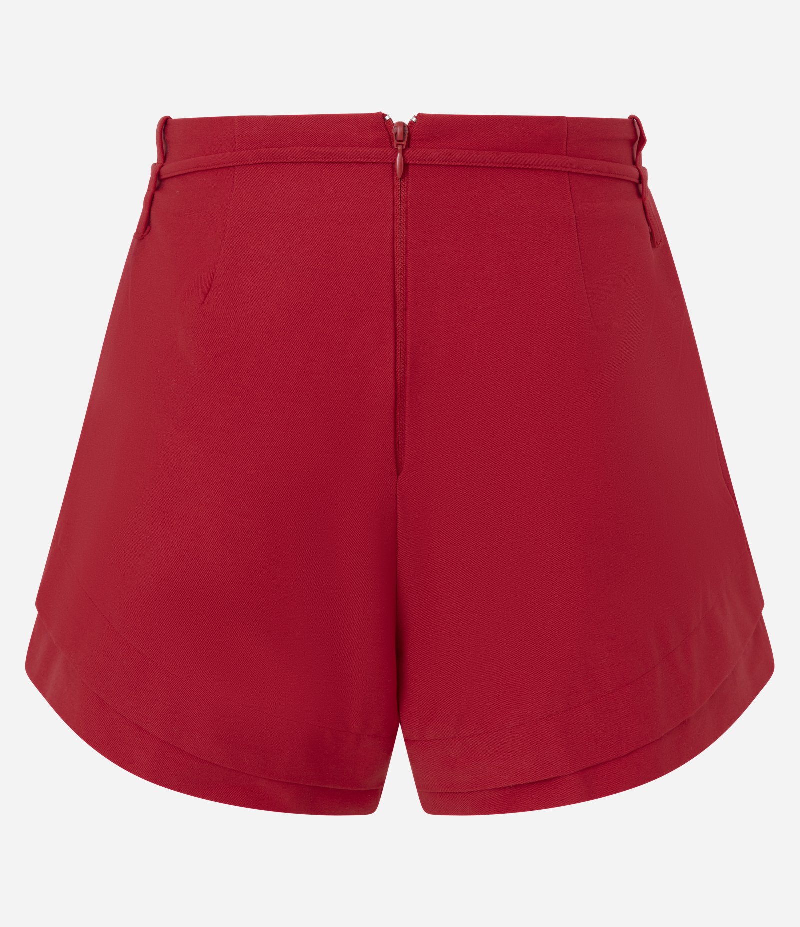 Short em Bengaline com Faixa para Amarração Vermelho 8