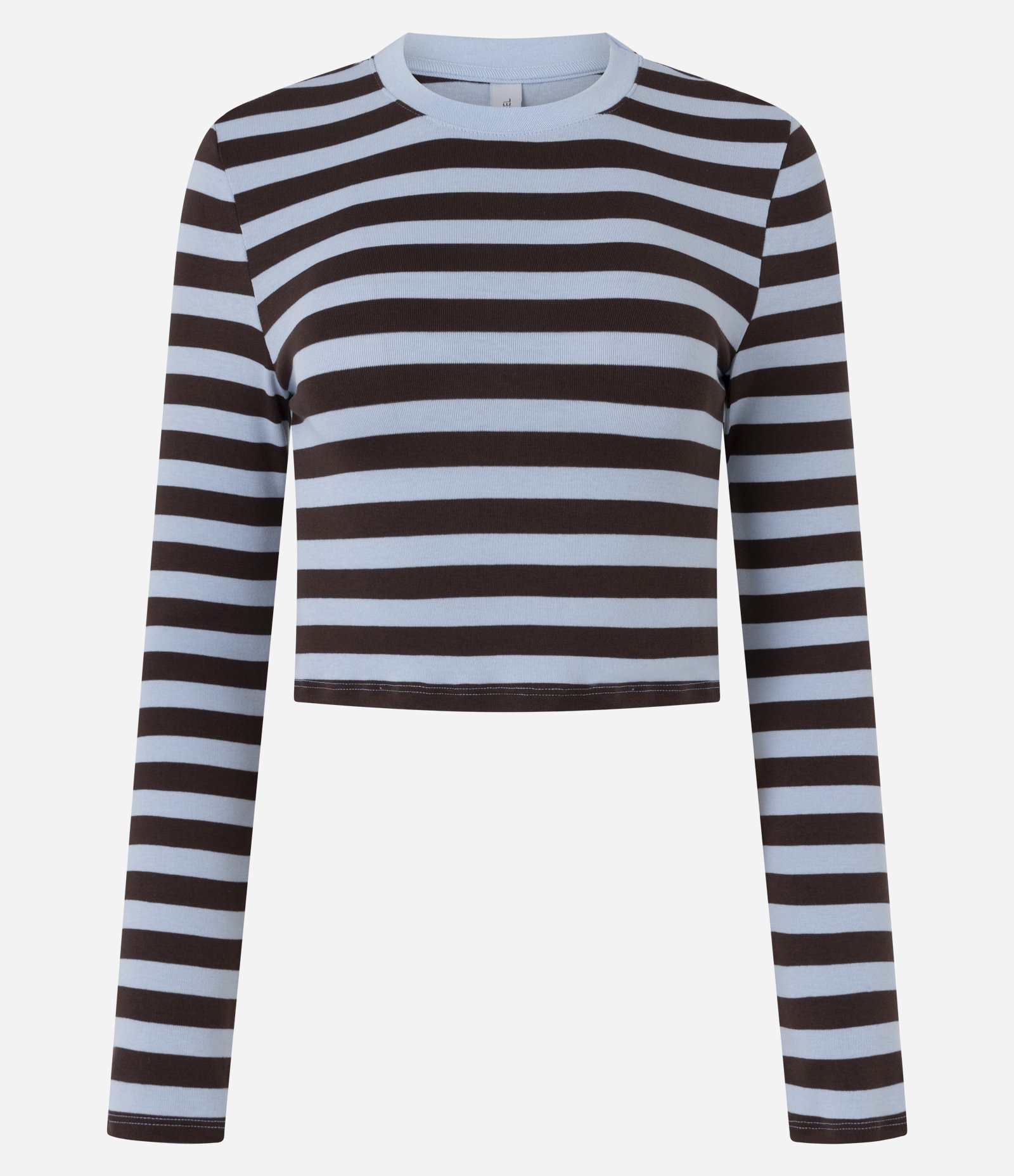 Blusa Cropped em Ribana com Listras Azul 5