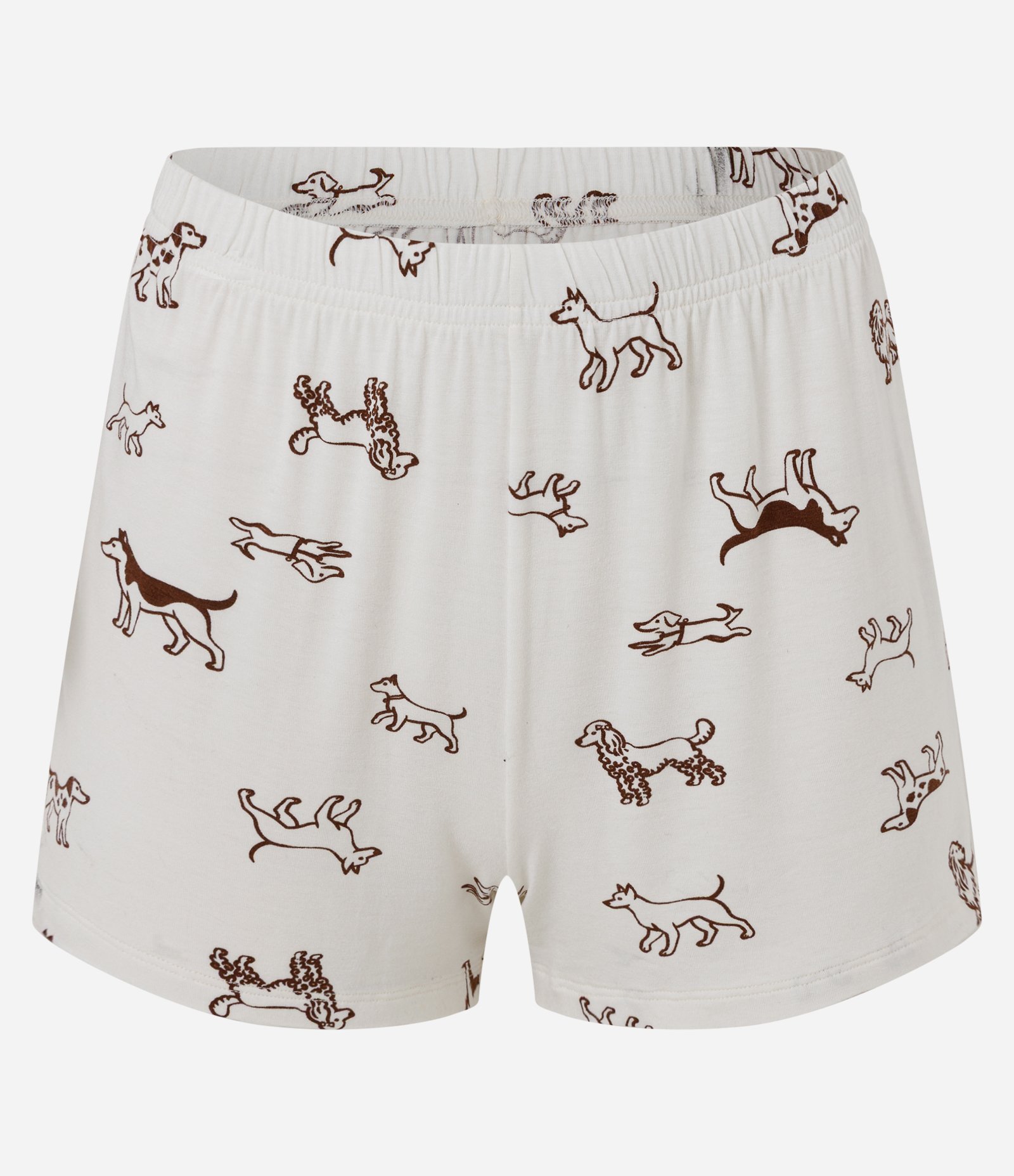 Pijama Americano Curto em Viscolycra com Estampa de Cachorros Branco 7