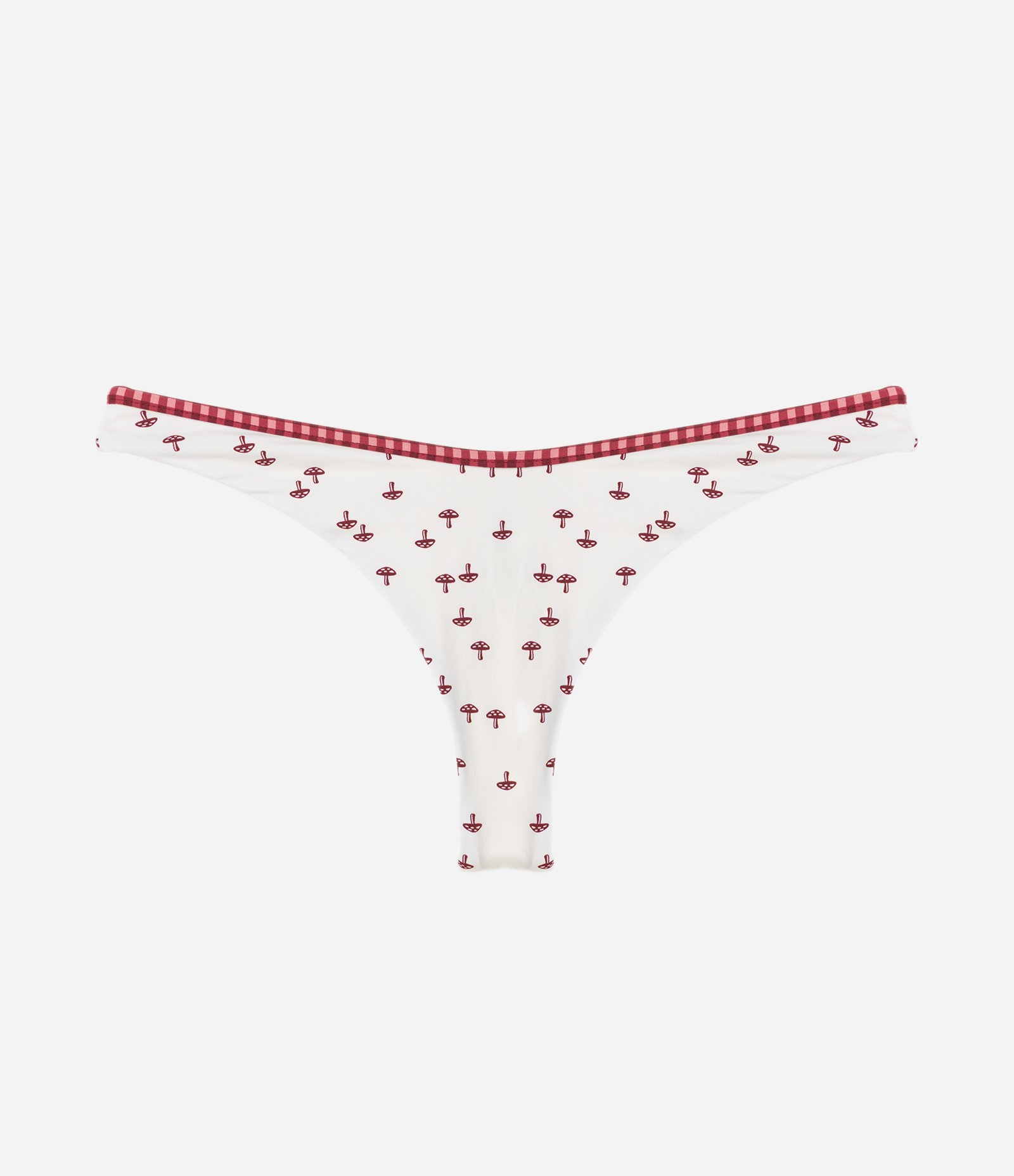 Biquíni Calcinha Asa Delta em Microfibra com Mini Cogumelos Branco/Vermelho 5