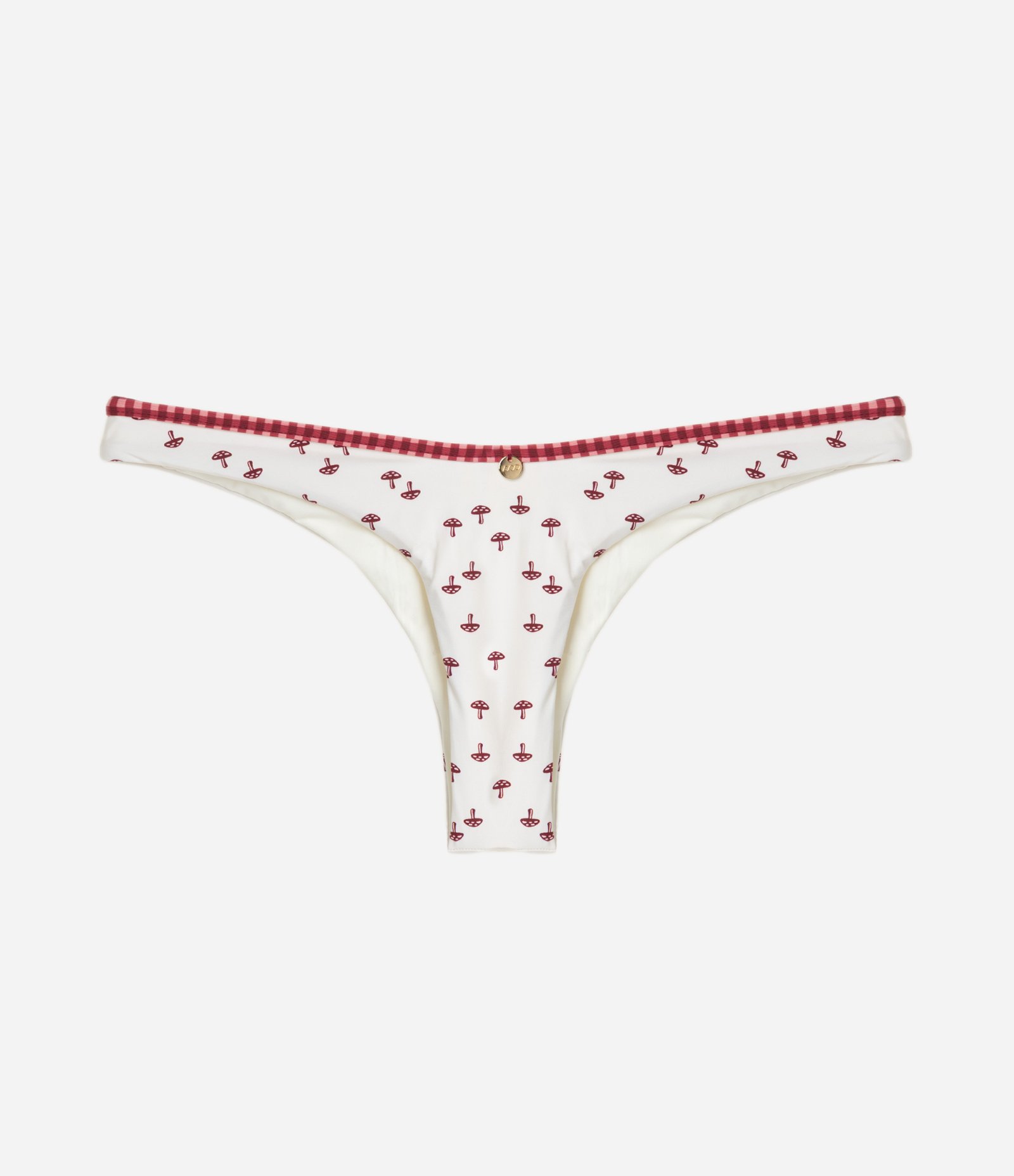 Biquíni Calcinha Asa Delta em Microfibra com Mini Cogumelos Branco/Vermelho 6