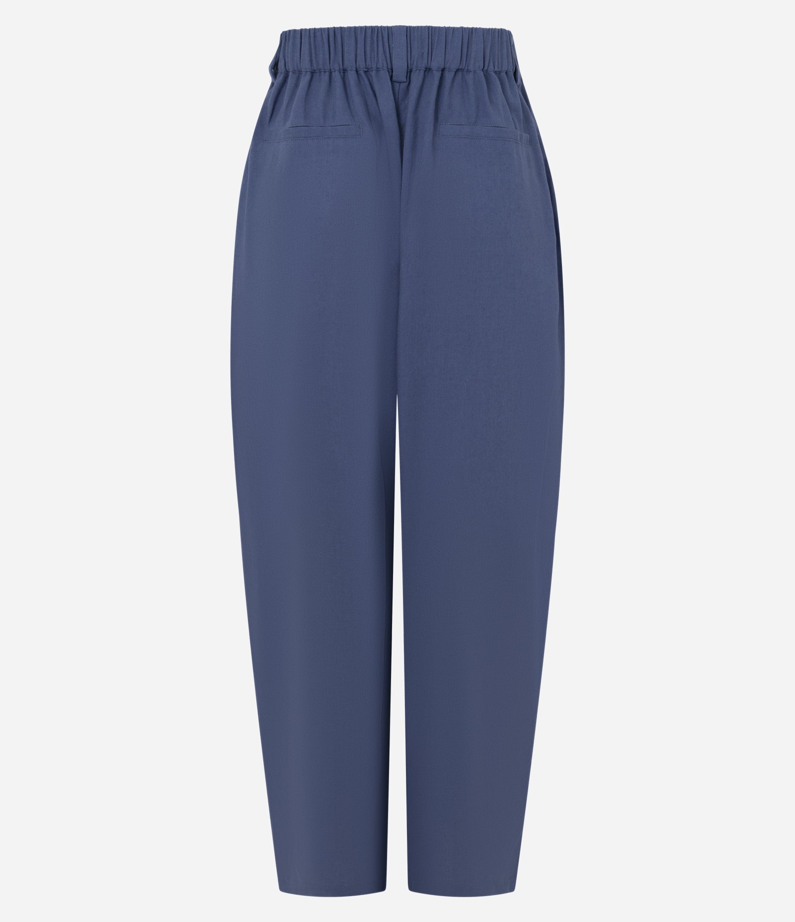 Calça Barrel em Viscolinho com Cintura Alta e Elástico nas Costas Azul 6