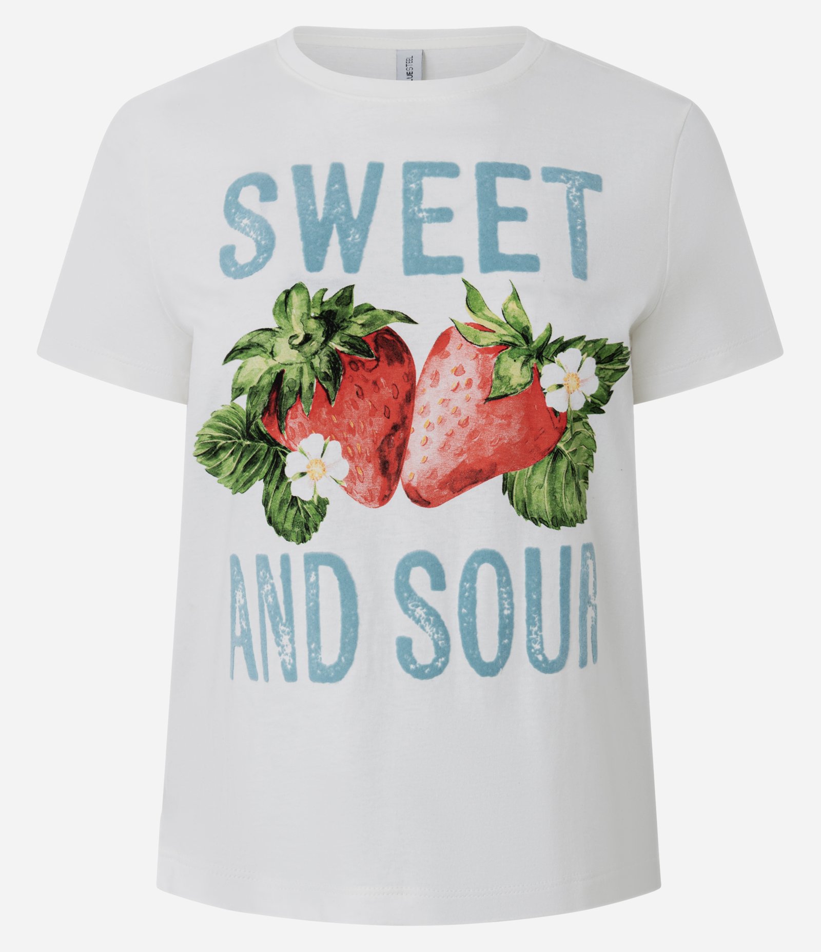 Camiseta em Algodão com Lettering Sweet and Sour e Aplicação Flocada Branco 5