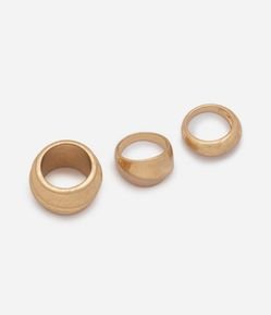 Kit com 03 Anéis em Metal com Relevos