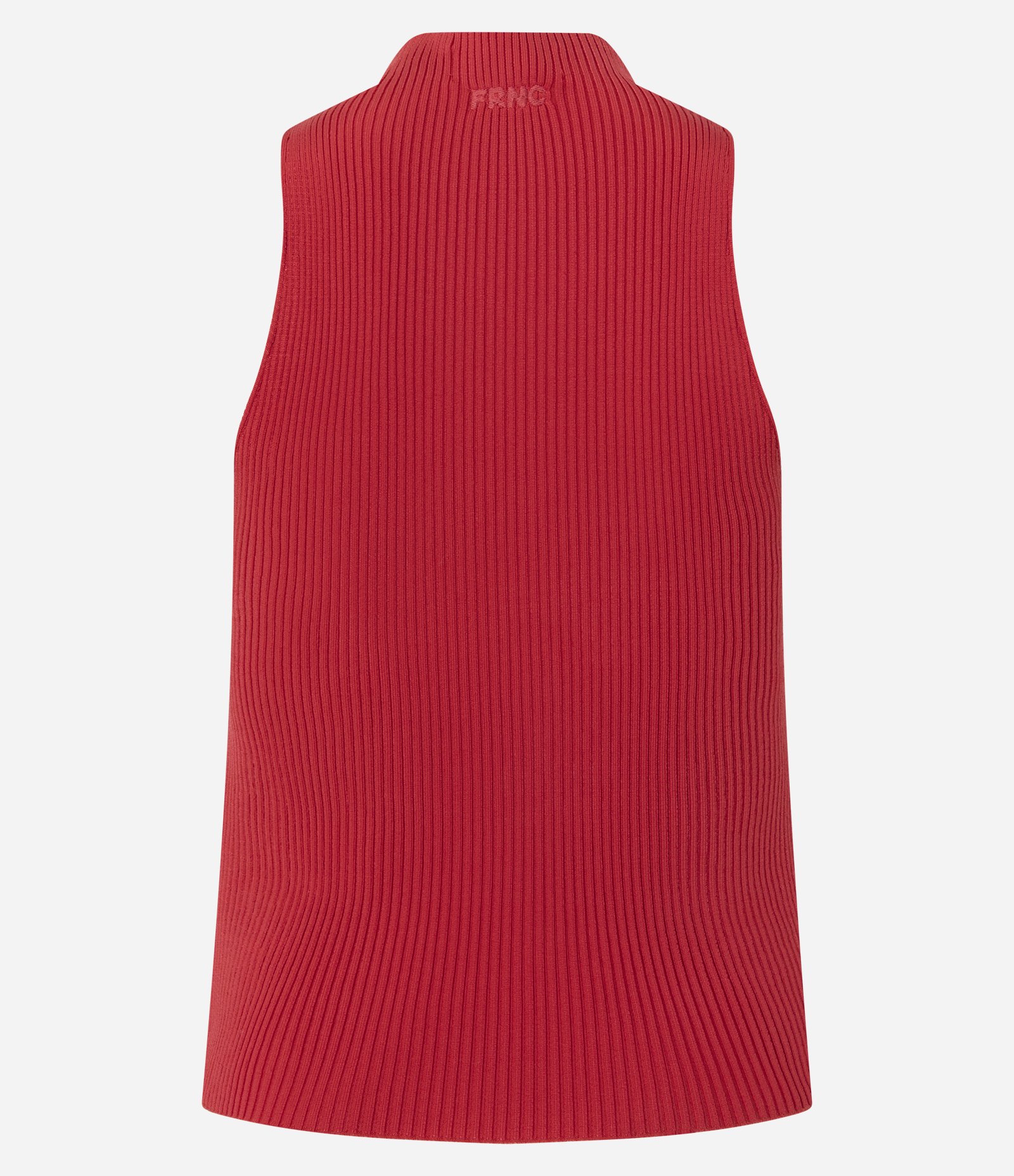 Regata em Tricô Ajustada com Golinha Alta Vermelho 6