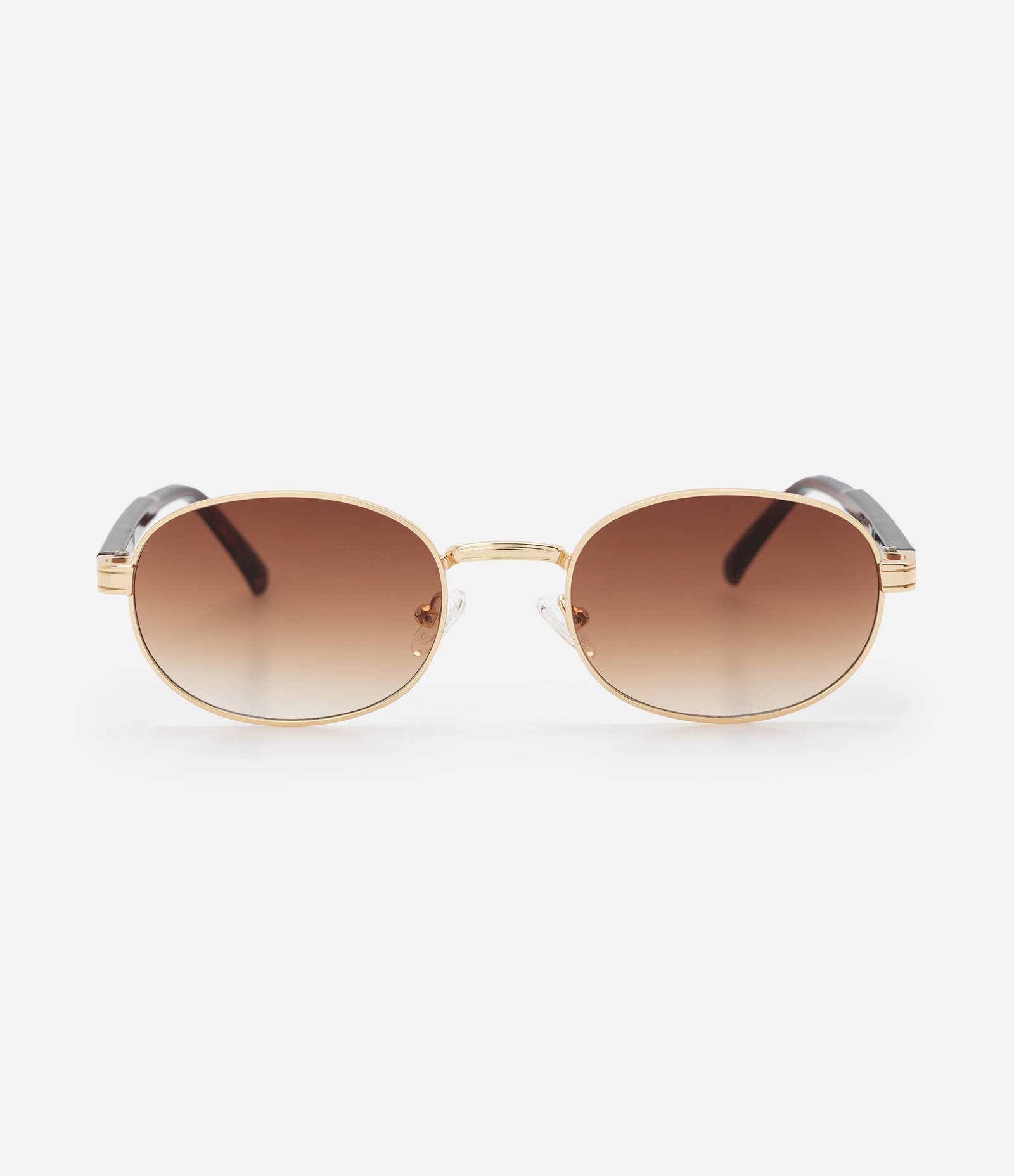 Óculos de Sol Redondo com Lentes Degradê Dourado 2