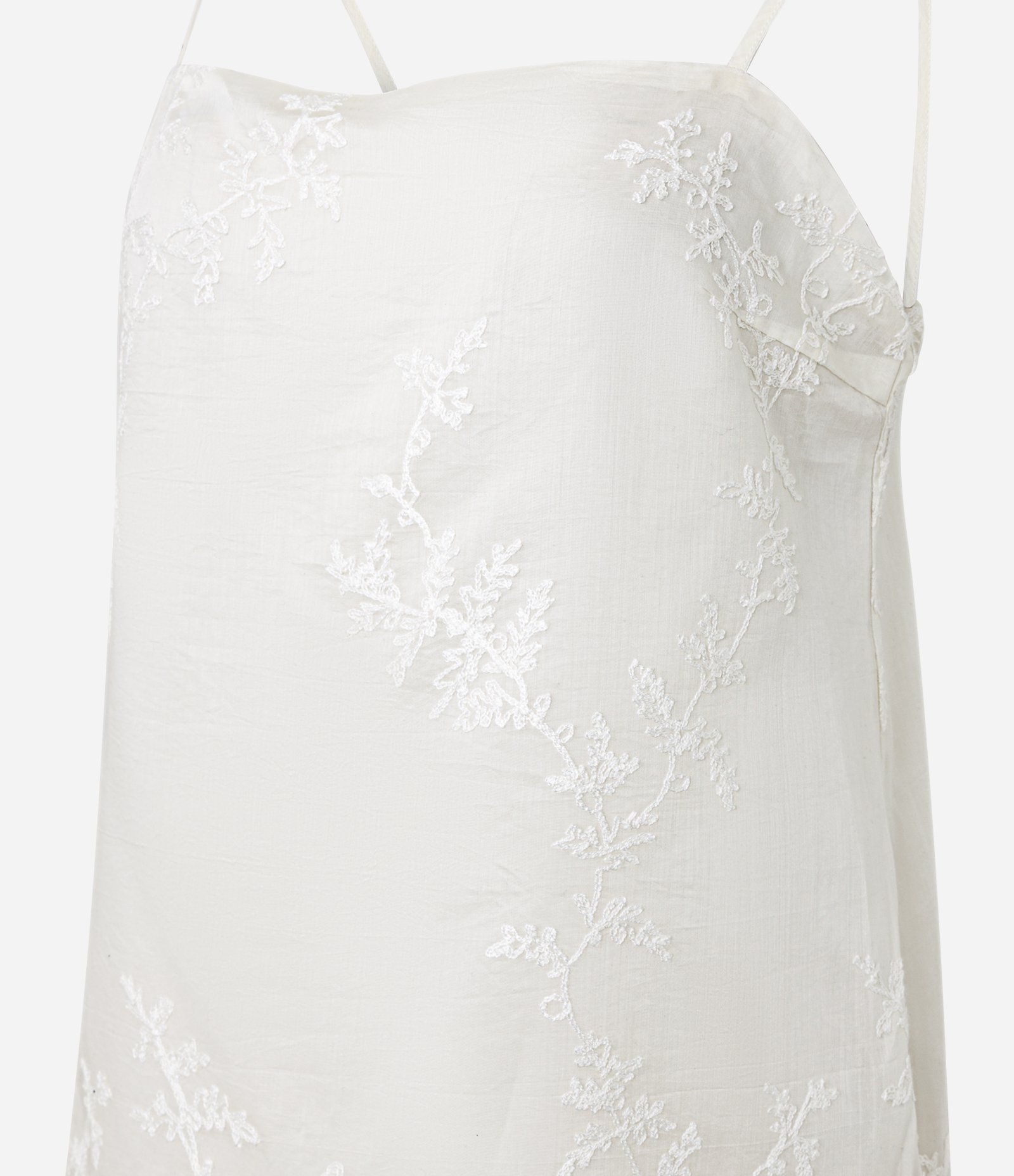 Vestido Midi em Liocel com Bordado Floral Branco 6