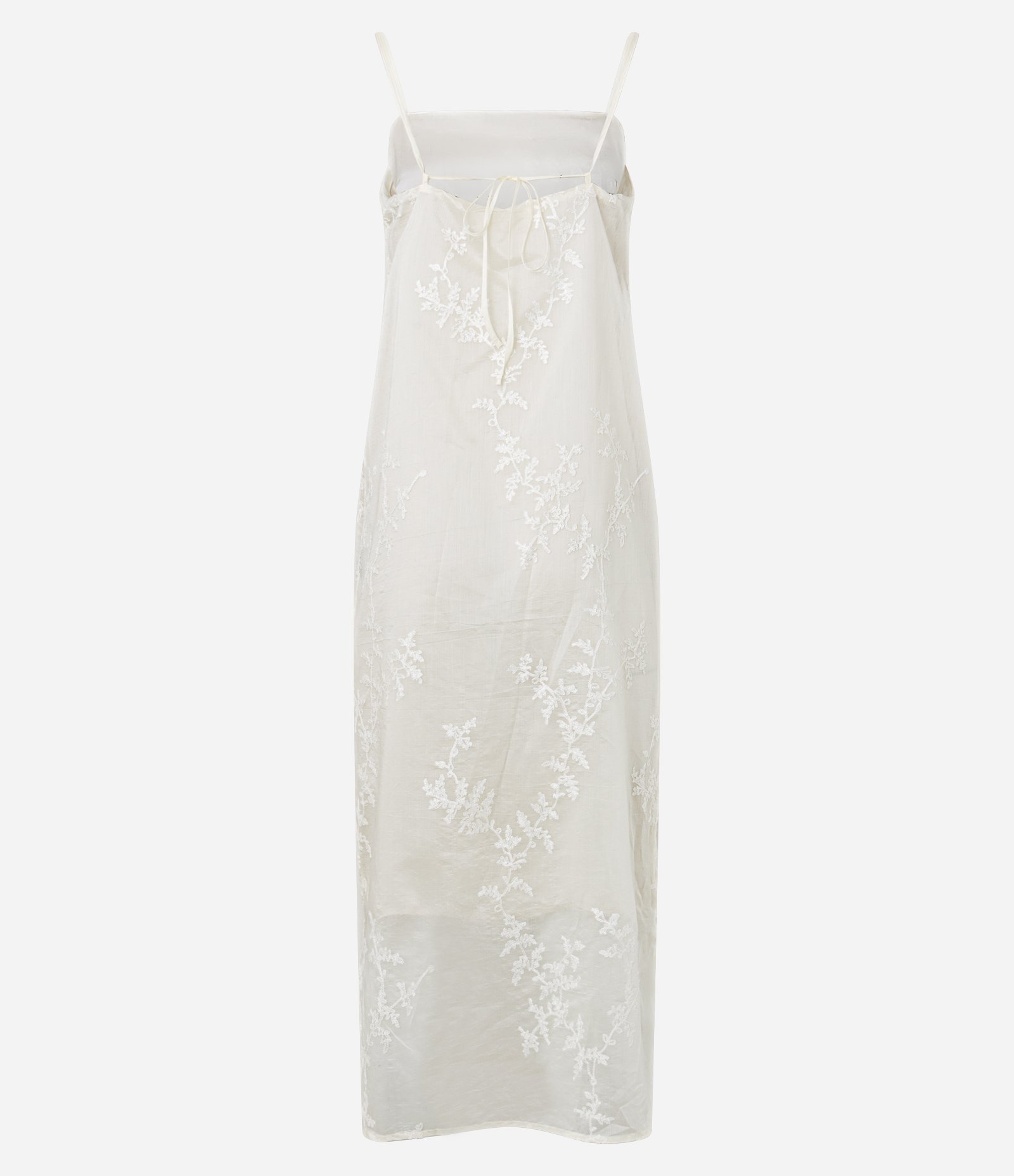 Vestido Midi em Liocel com Bordado Floral Branco 7