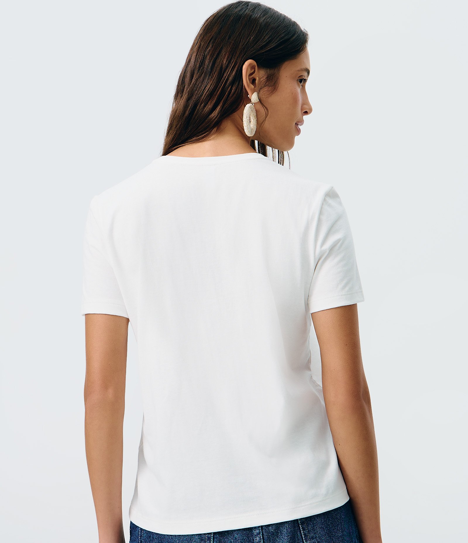 Camiseta em Algodão com Estampa Brasil Tropical Branco 4