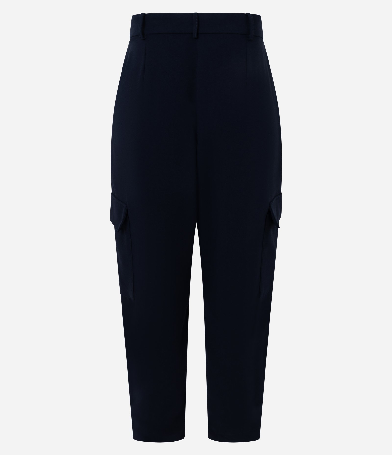 Calça Cargo em Crepe com Bolsos Laterais Azul 2
