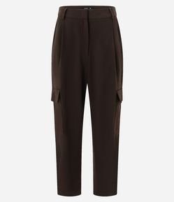 Calça Cargo em Crepe com Bolsos Laterais