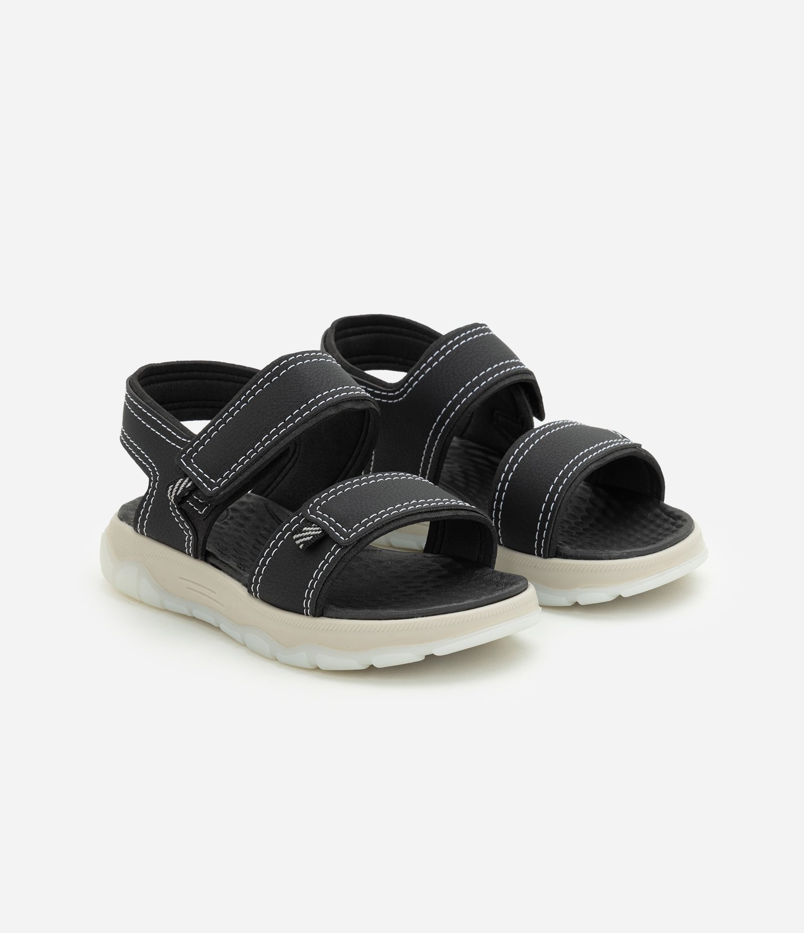 Sandália Infantil Em PU Com Velcro -20 ao 27 Preto 4