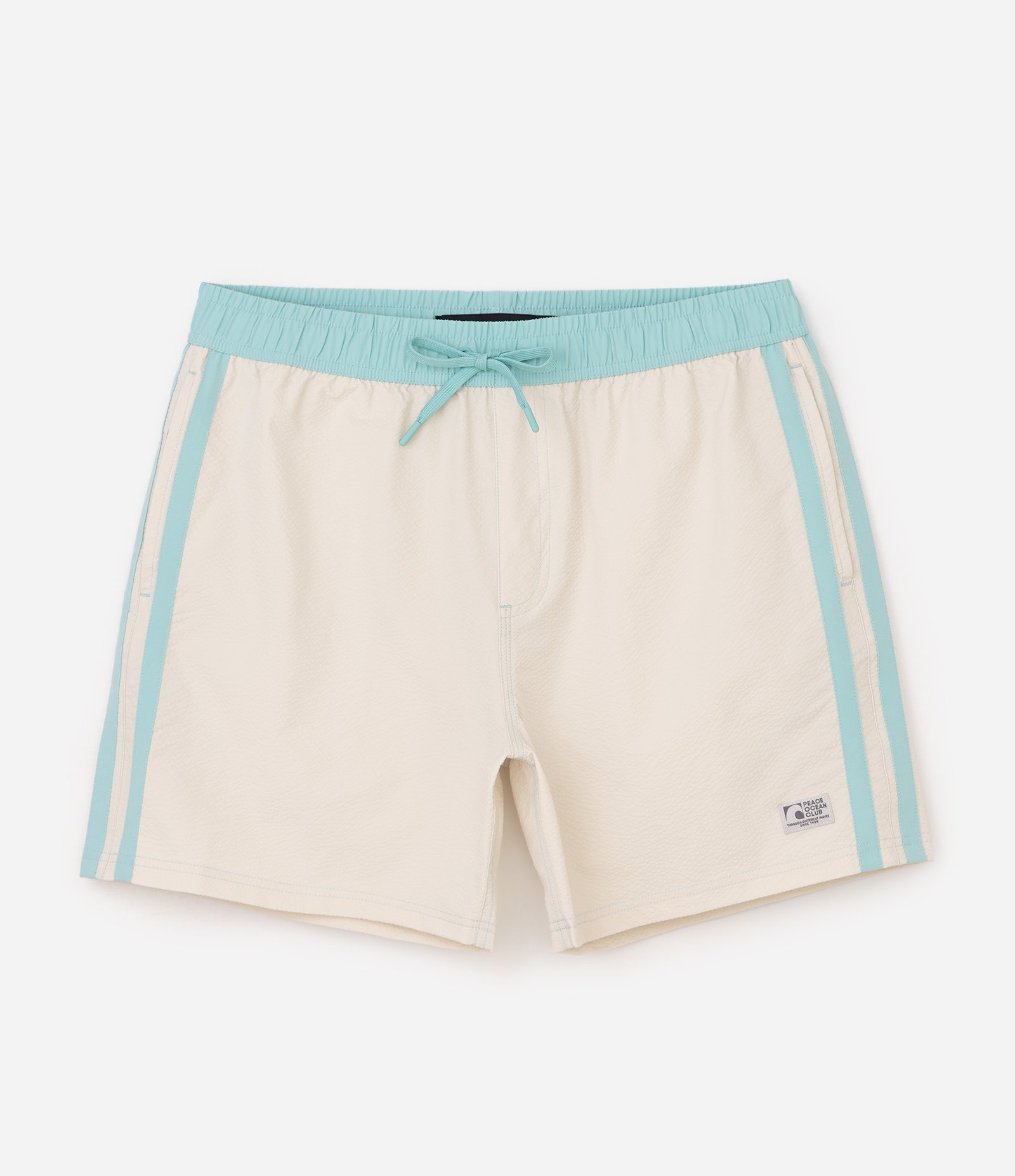 Bermuda de Banho Texturizada com Cós Elástico Off White 6