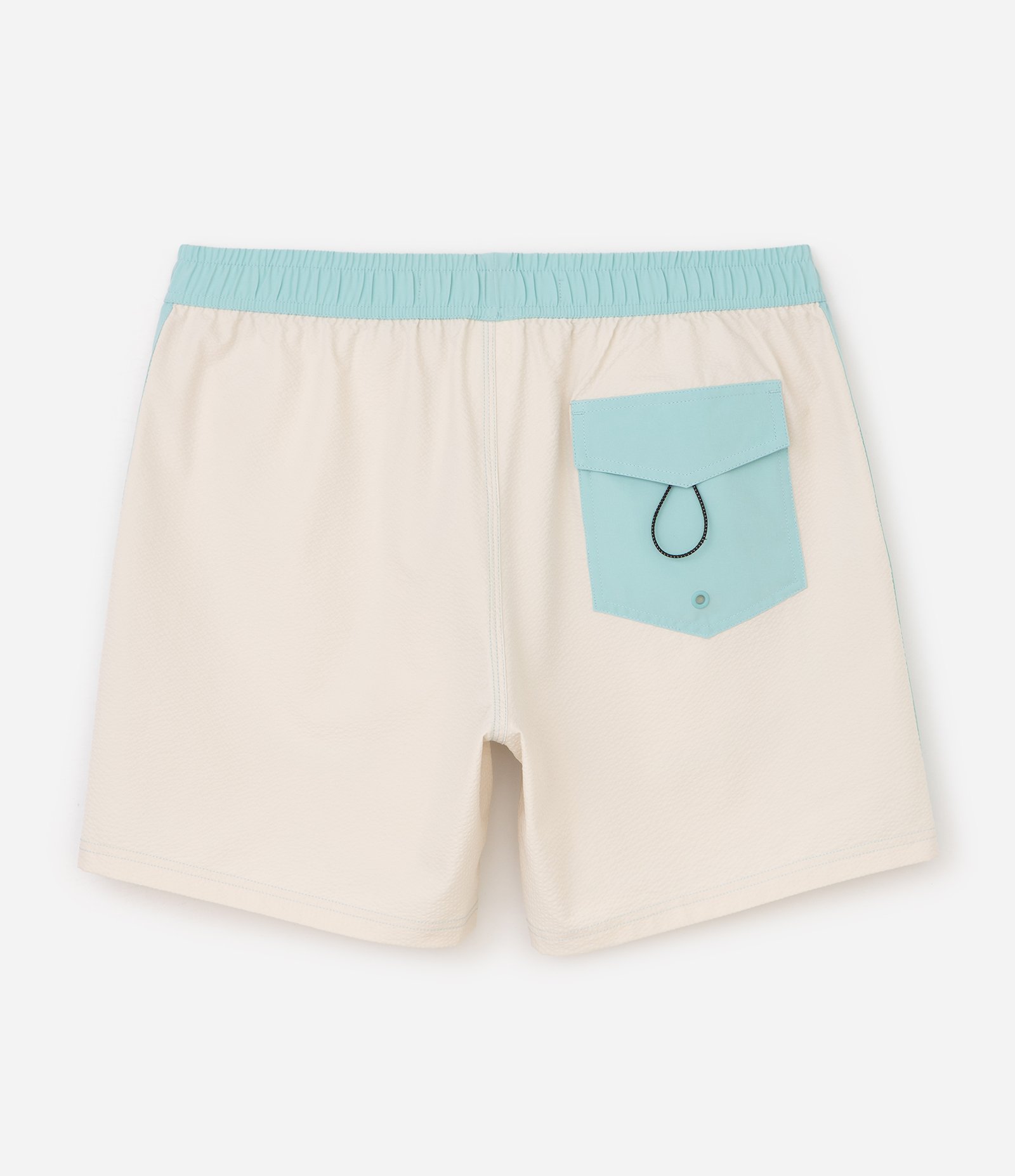 Bermuda de Banho Texturizada com Cós Elástico Off White 7