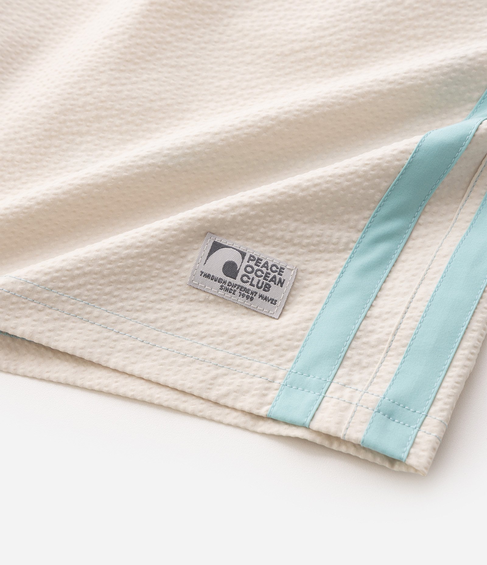 Bermuda de Banho Texturizada com Cós Elástico Off White 8