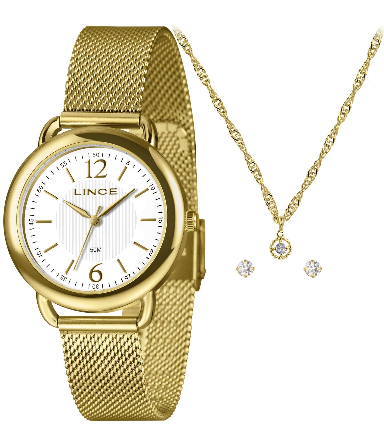Relógio Analógico Lince em Aço LRGM020L36 K0F7B2KX Dourado 1