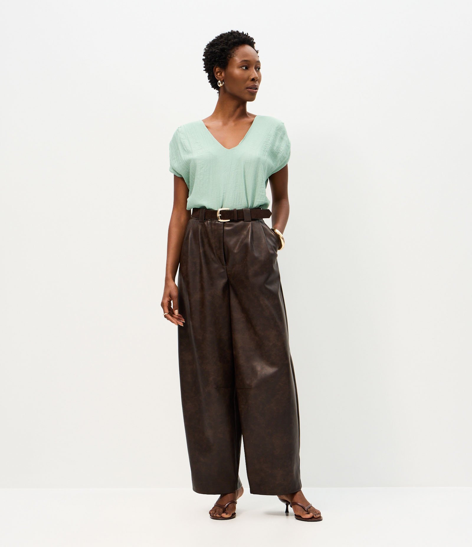 Blusa em Viscose com Lateral Drapeada Verde 2