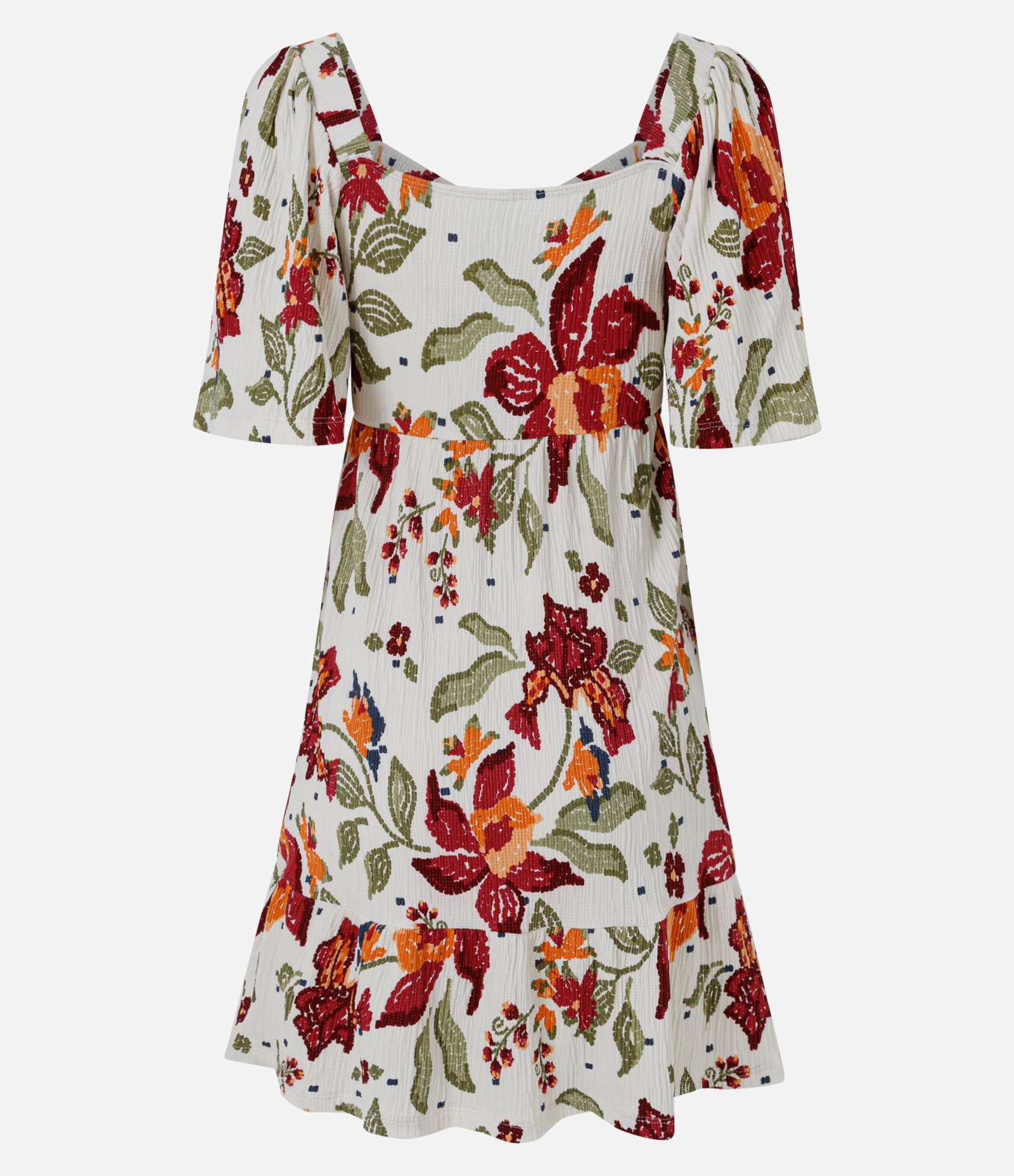 Vestido Curto em Viscose com Estampa Floral Multicores 8
