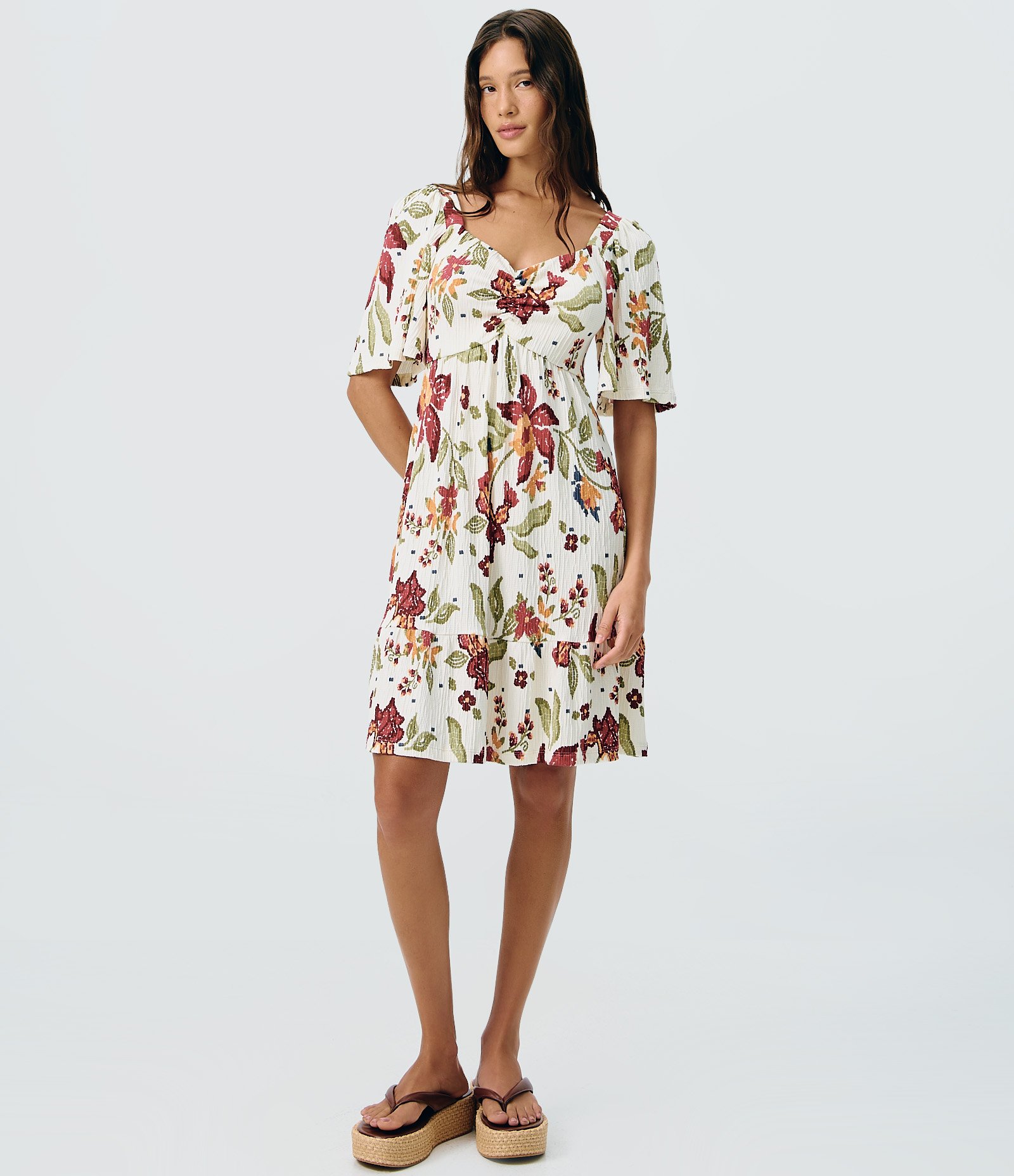 Vestido Curto em Viscose com Estampa Floral Multicores 2