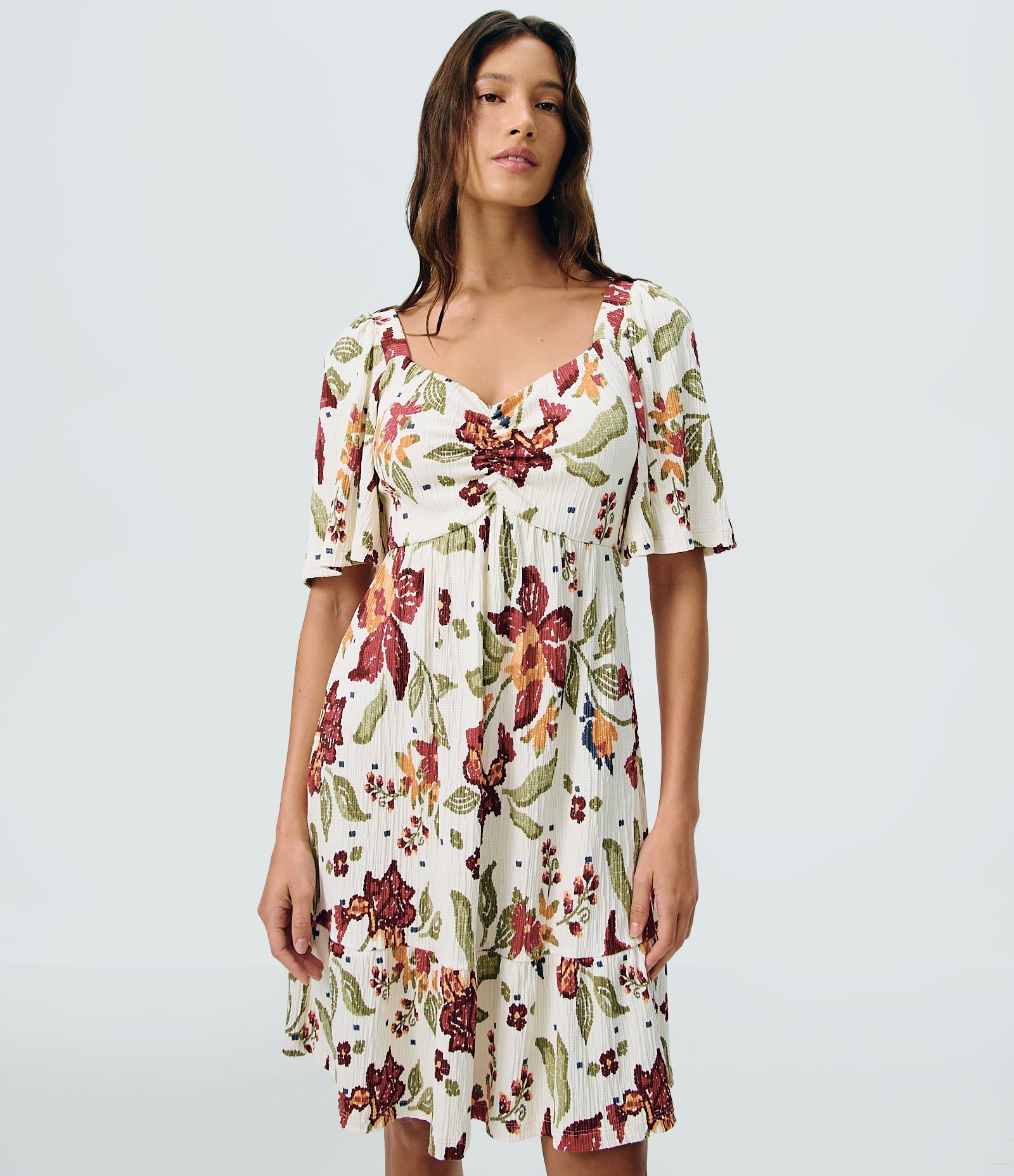 Vestido Curto em Viscose com Estampa Floral Multicores 3