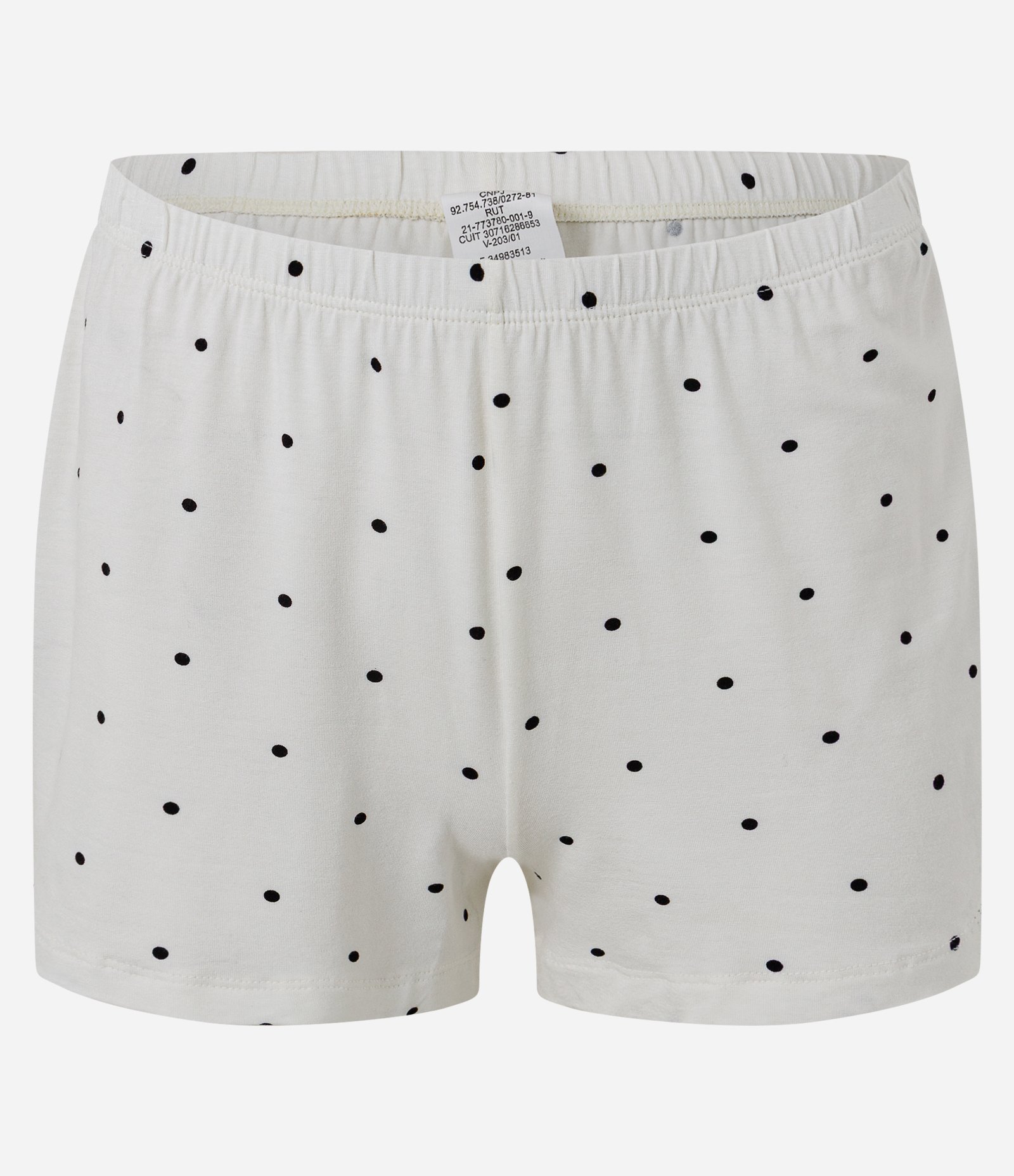 Pijama Regular em Viscolycra Poá com Renda Branco 4