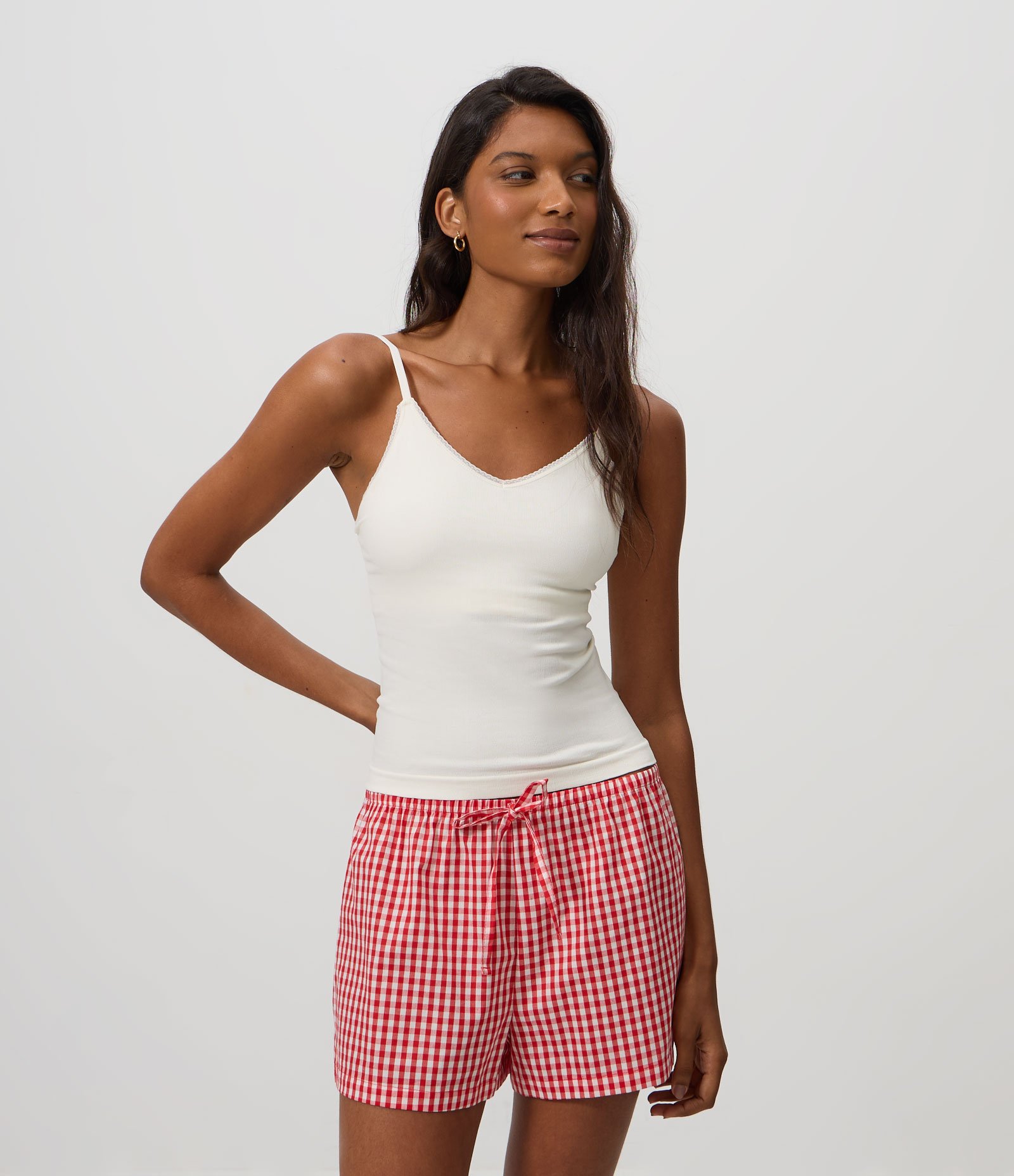 Blusa de Pijama em Viscose Seamless com Busto Duplo e Alças Finas Branco 1