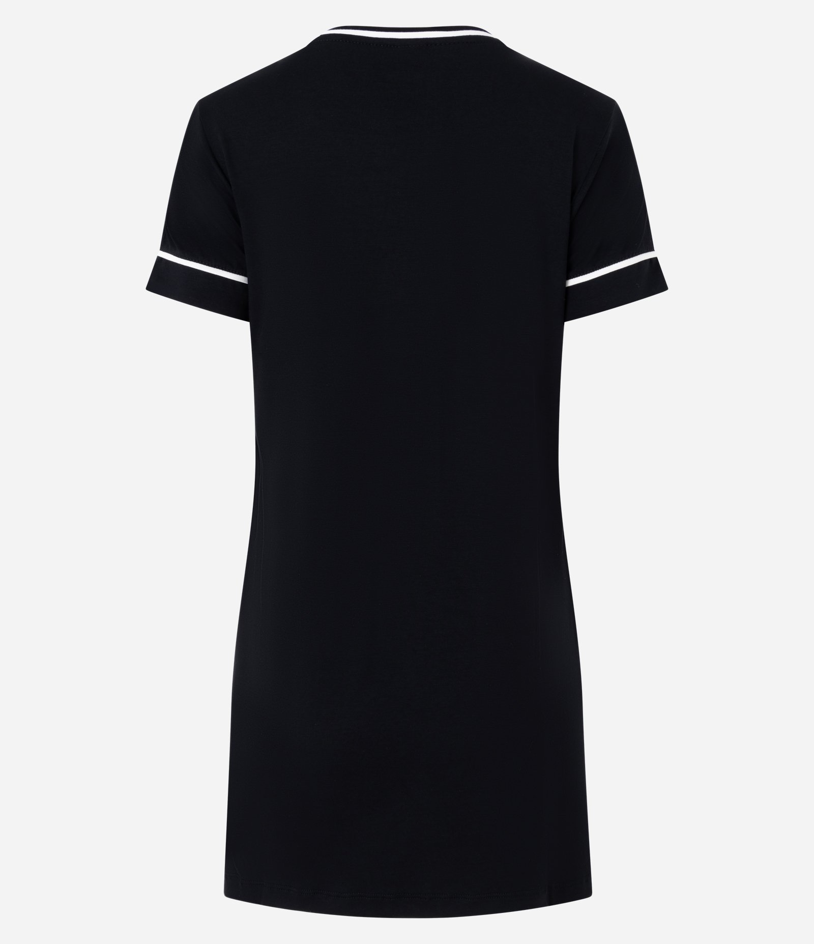 Camisola Curta em Viscolycra com Detalhes Contrastantes Preto 2