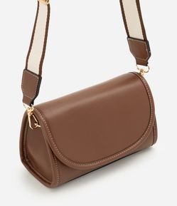 Bolsa Pequena Transversal em PU com Alça de Gorgurão