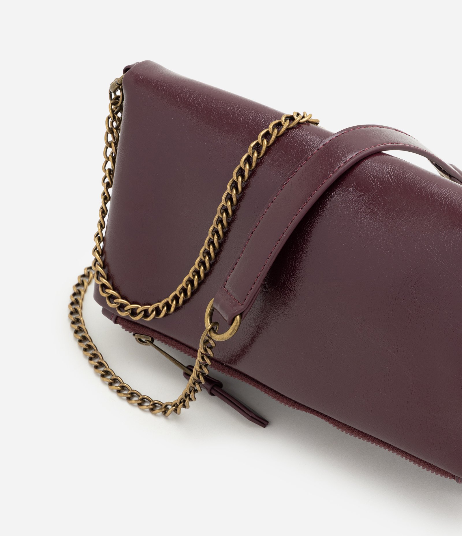 Bolsa Transversal em PU com Alça em Corrente Marrom 4