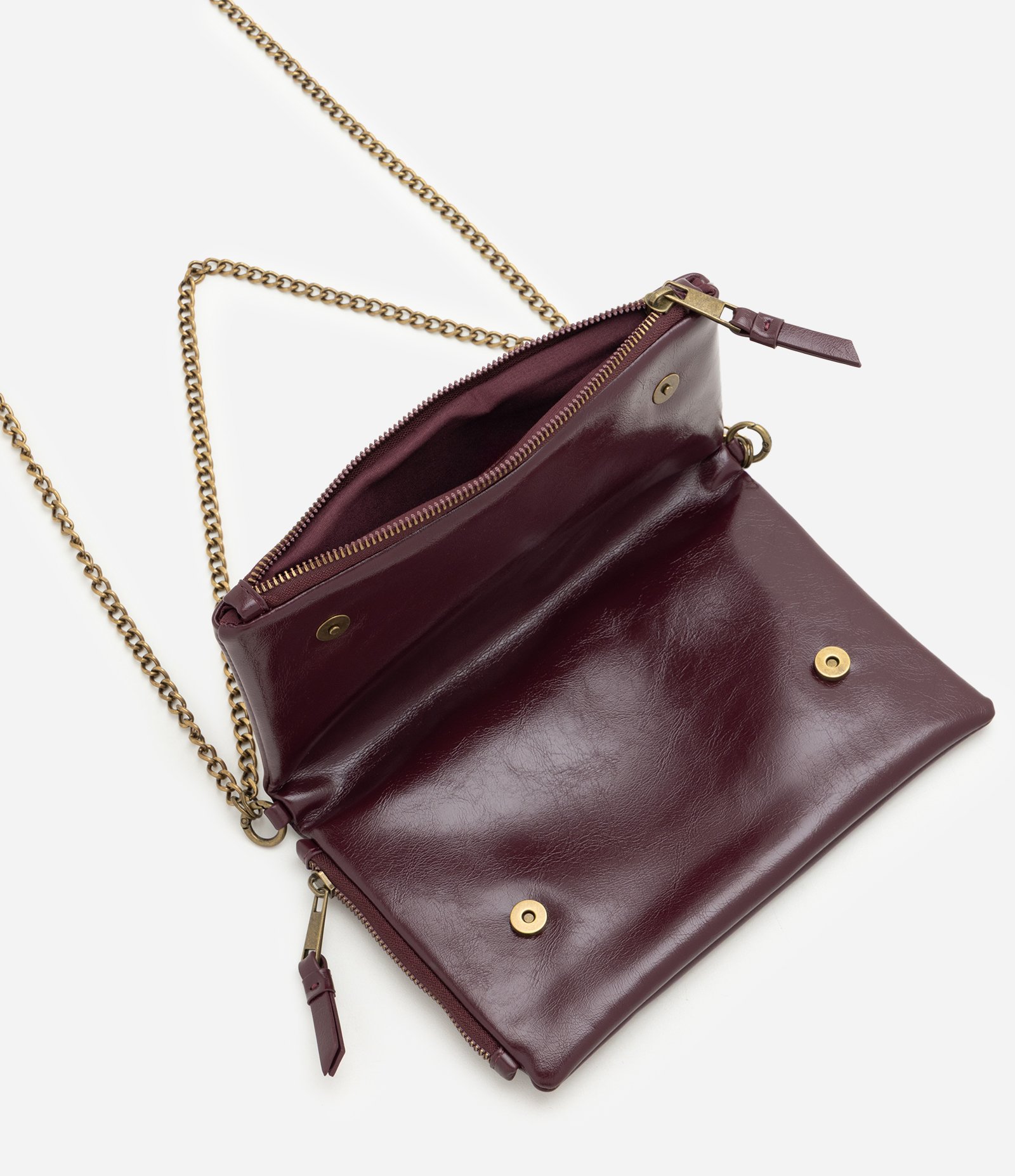 Bolsa Transversal em PU com Alça em Corrente Marrom 5