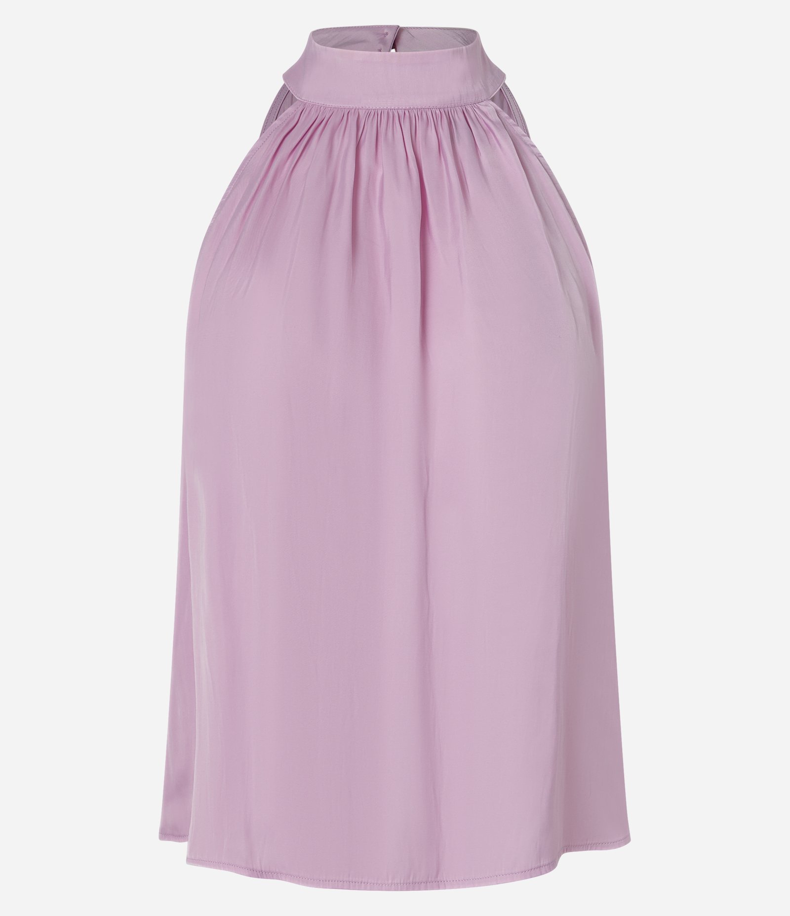 Blusa em Cetim com Gola Alta Rosa 5