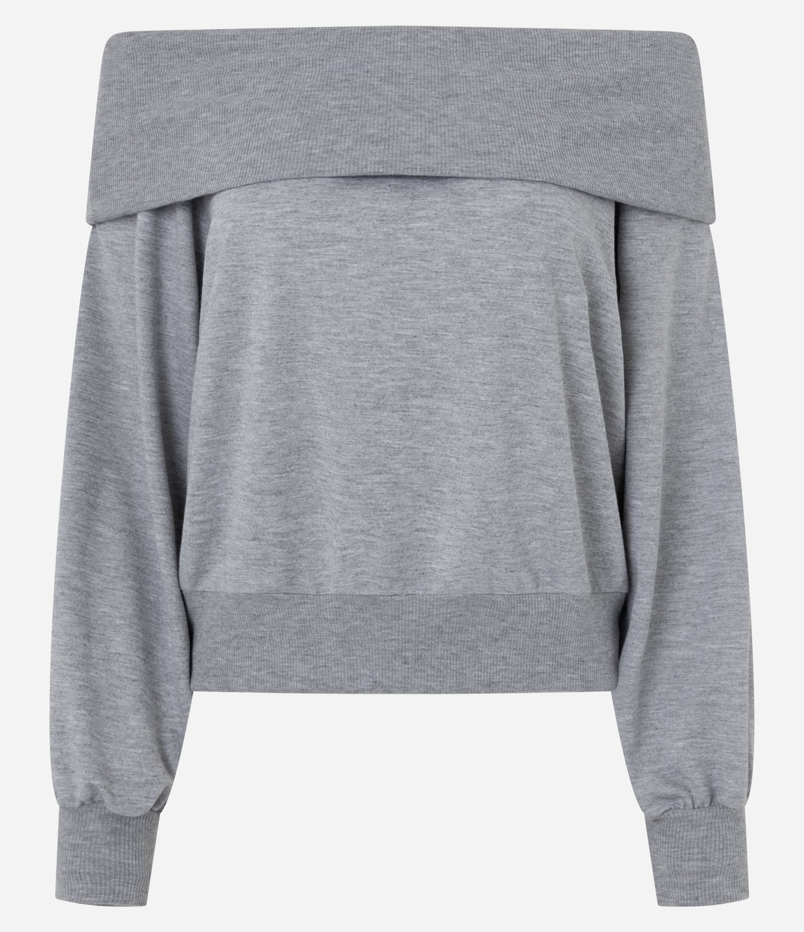 Blusa Ombro a Ombro em Moletinho com Detalhe no Decote Cinza 5