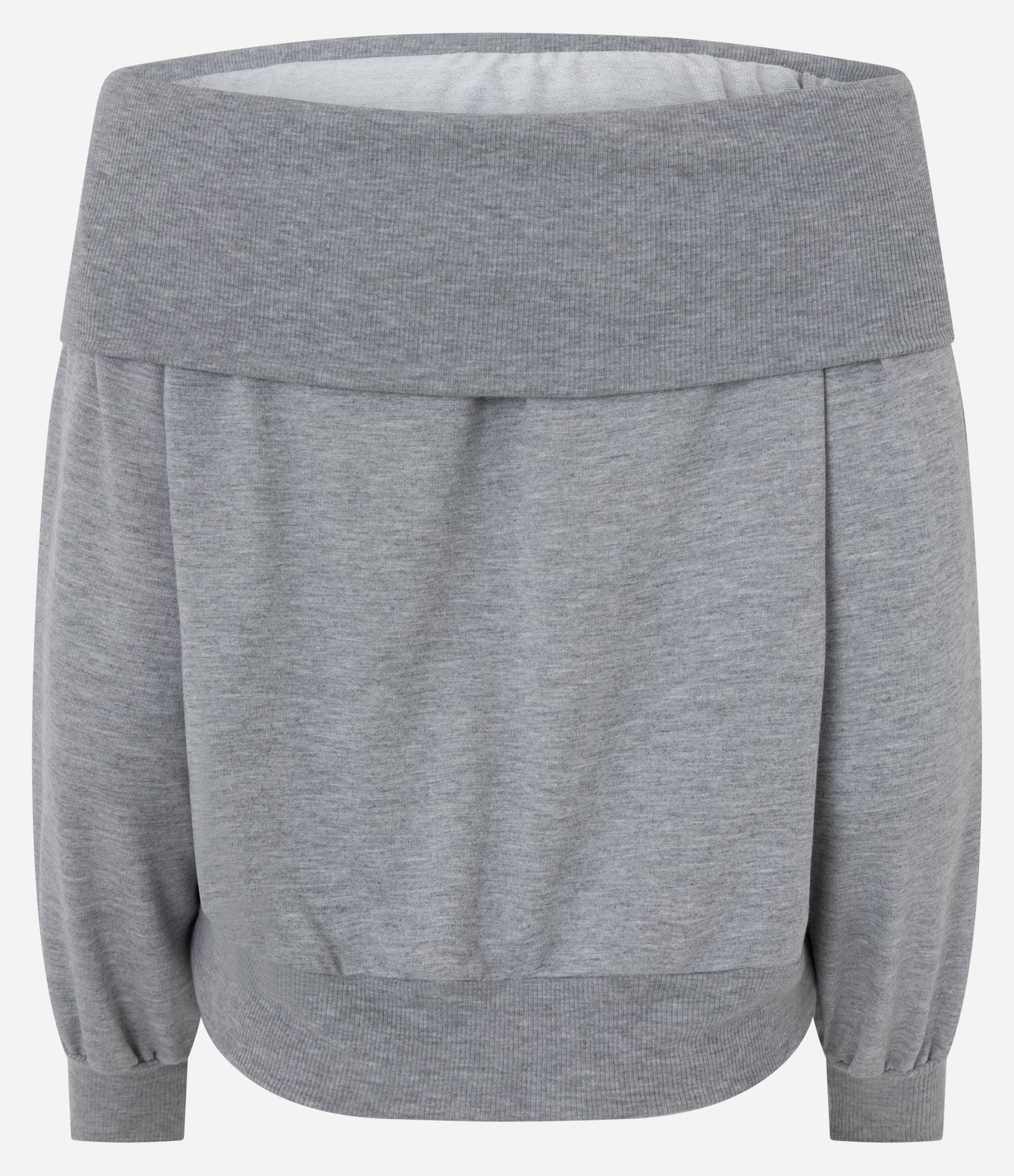 Blusa Ombro a Ombro em Moletinho com Detalhe no Decote Cinza 7