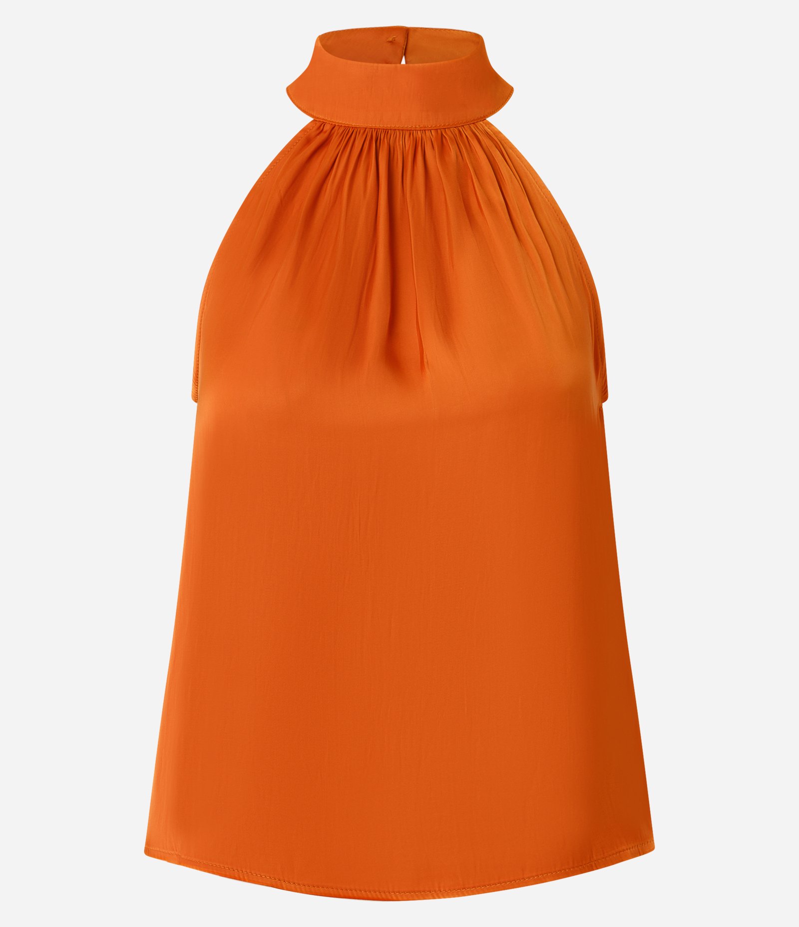 Blusa em Cetim com Gola Alta Laranja 5