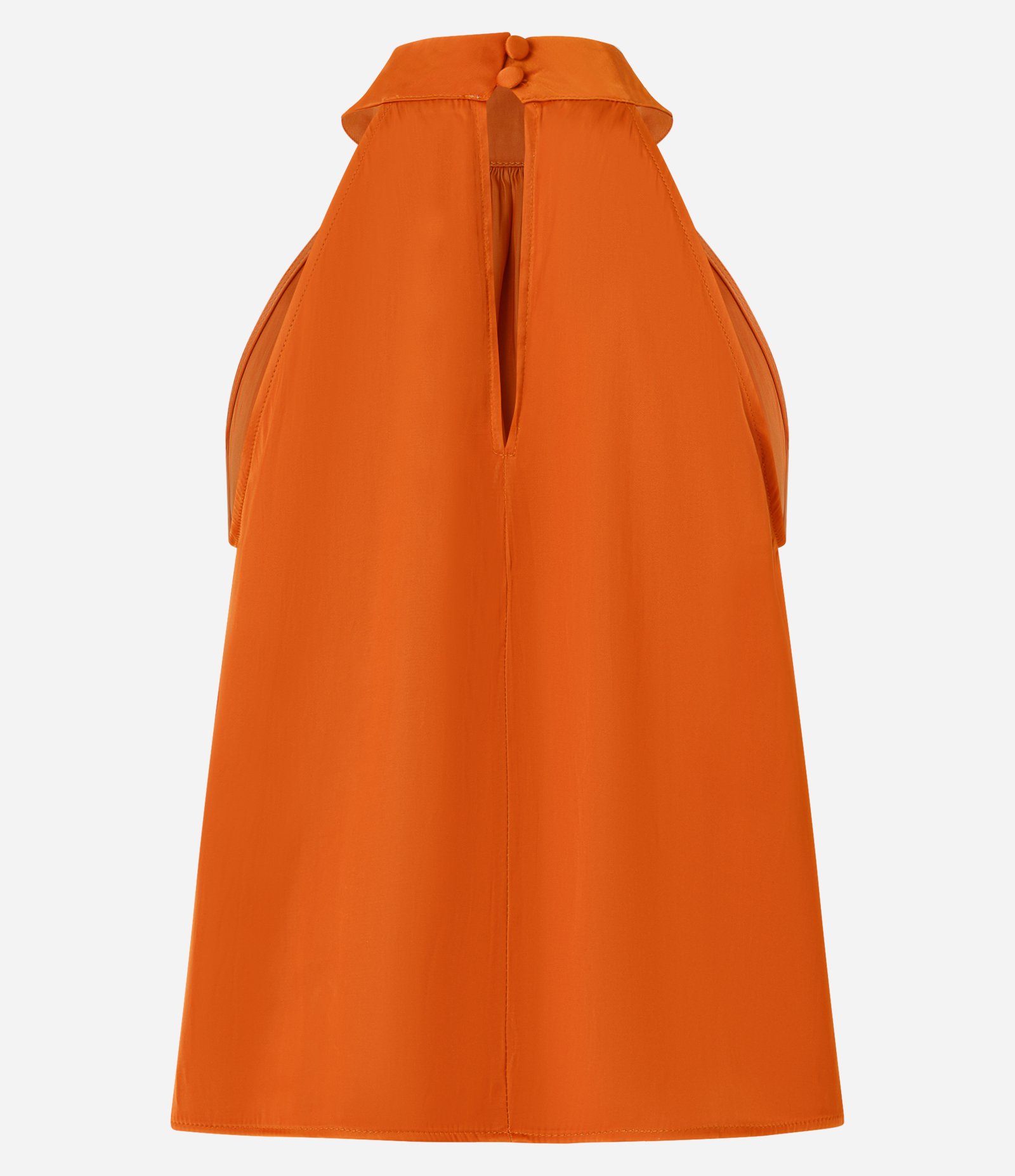 Blusa em Cetim com Gola Alta Laranja 6