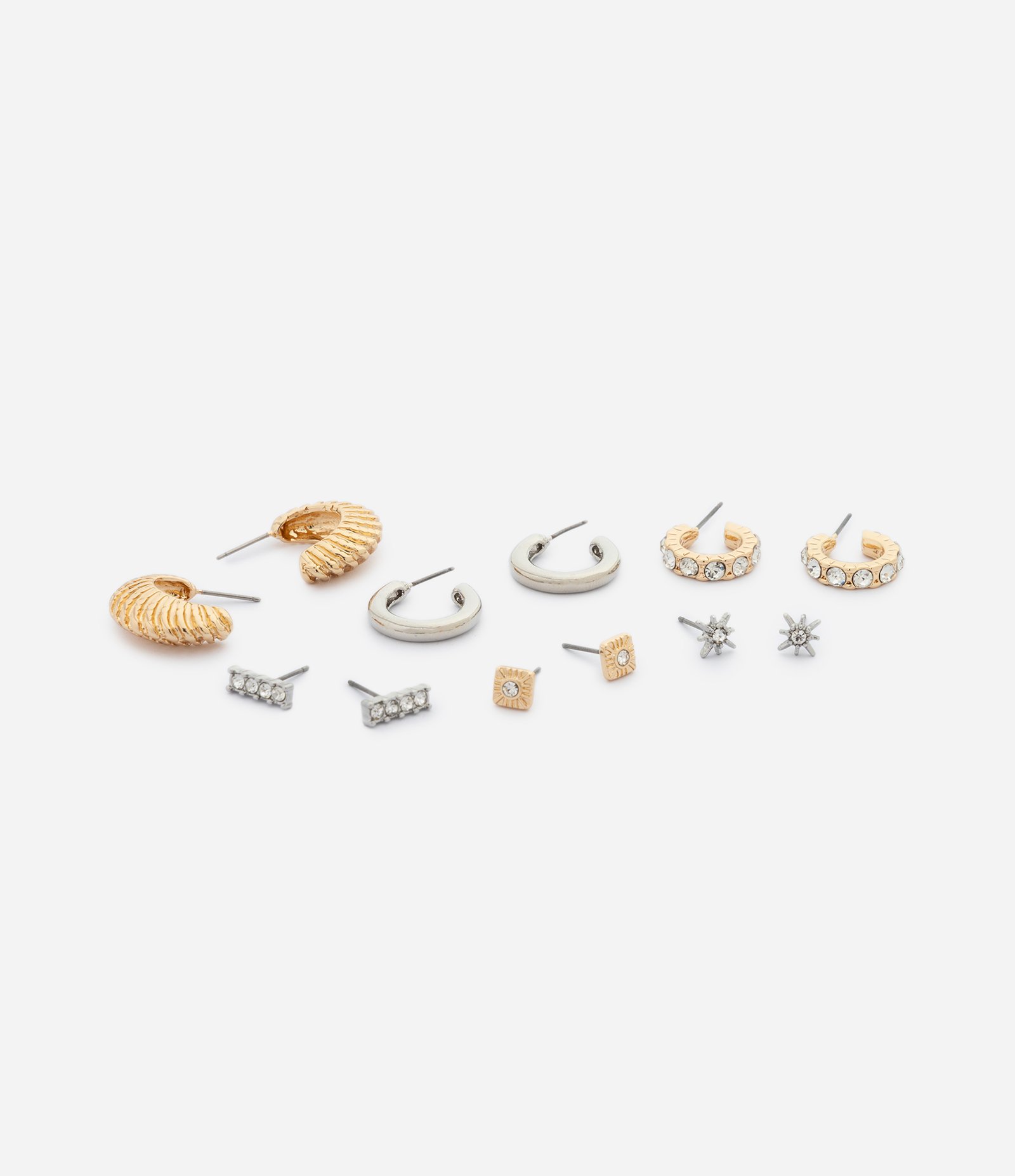 Kit com 06 Pares de Brincos com Argolas e Strass Multicores 2