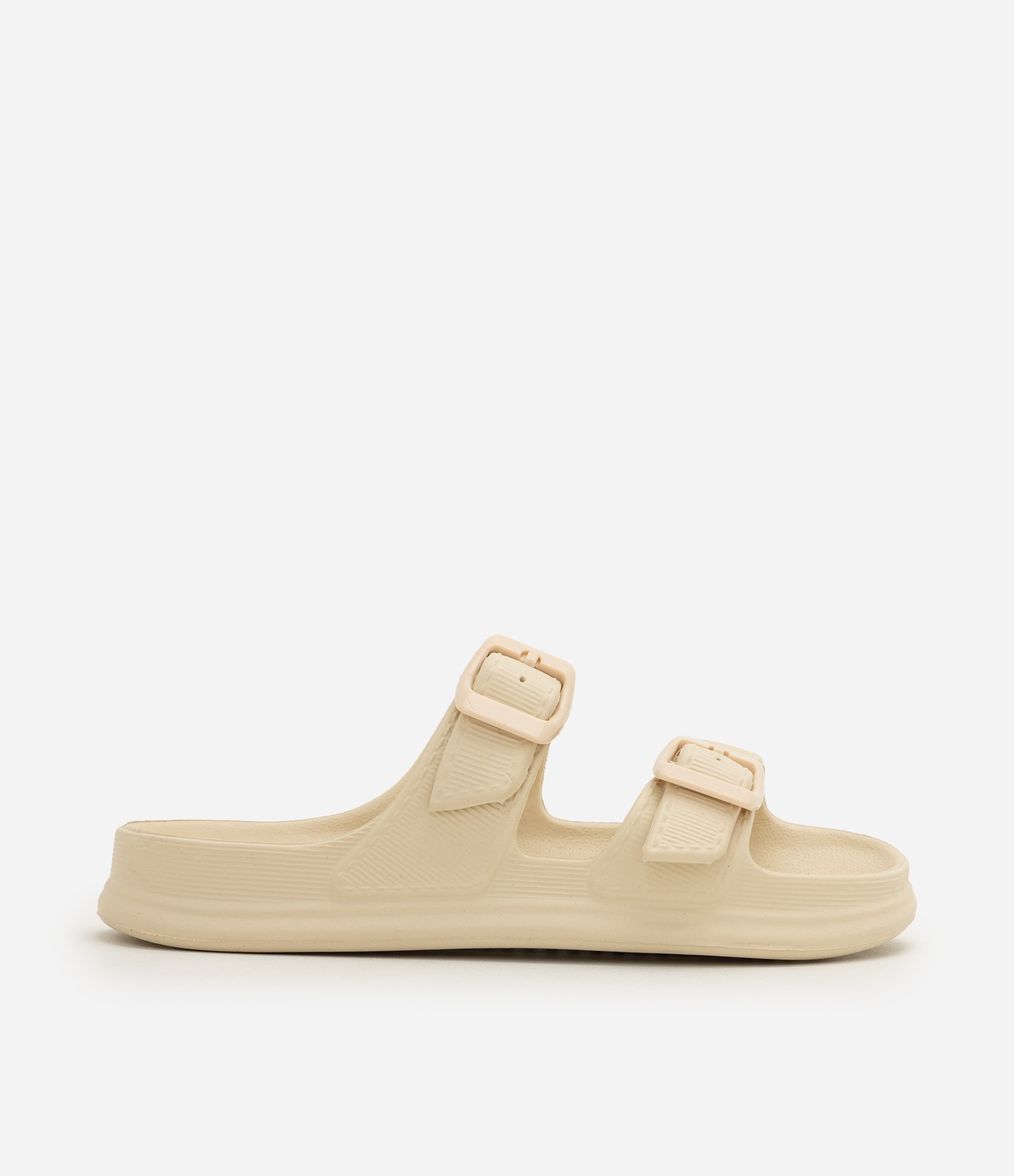 Chinelo Slide Infantil PVC Com Fivelas Ajustáveis - Tam 25 a 34 Off White 2