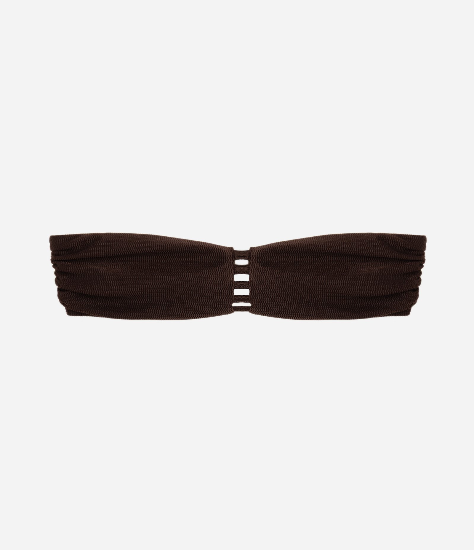 Biquíni Top Bandeau em Microfibra Texturizado Marrom 5