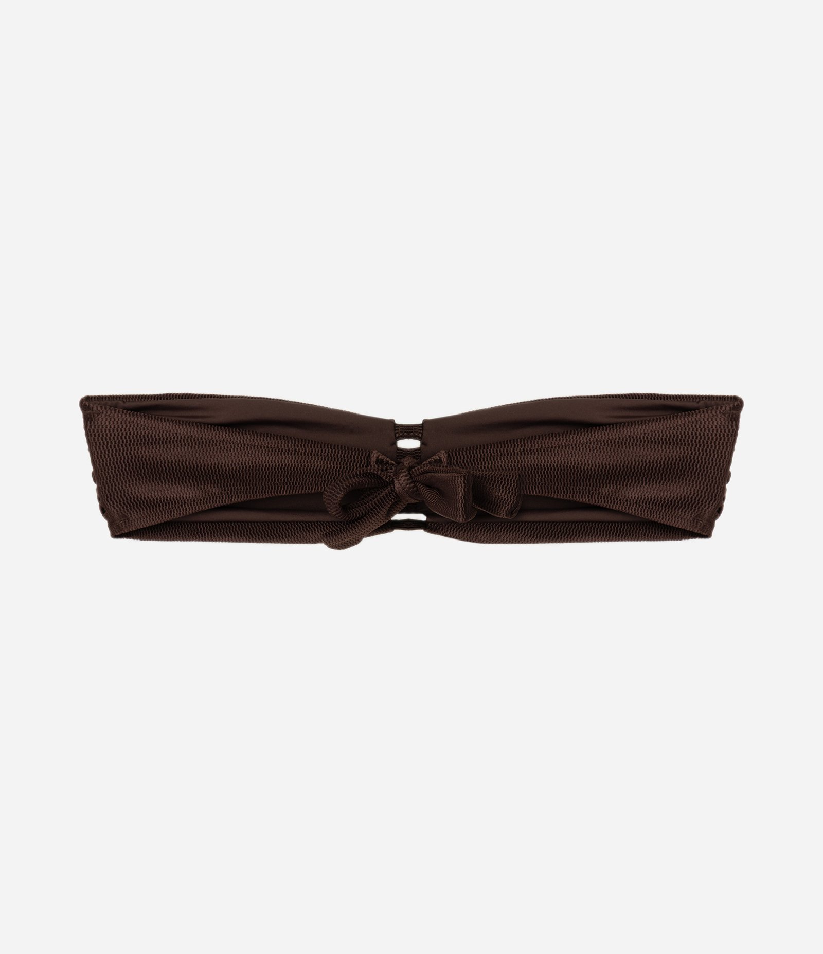 Biquíni Top Bandeau em Microfibra Texturizado Marrom 6