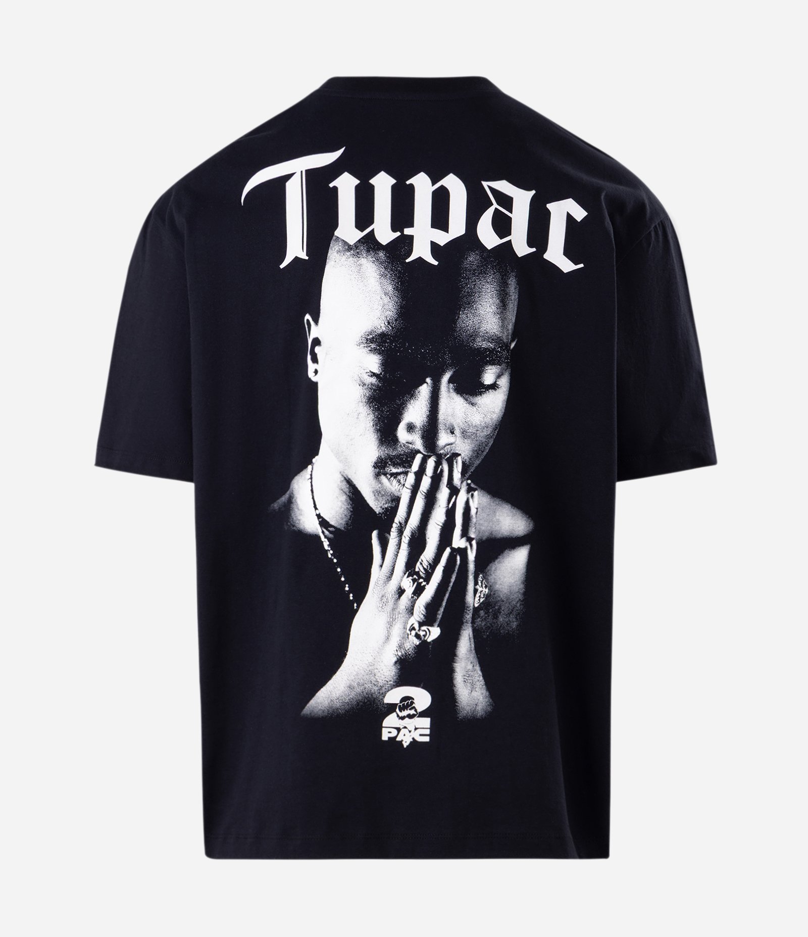 Camiseta Relaxed em Algodão com Estampa Tupac Preto 2