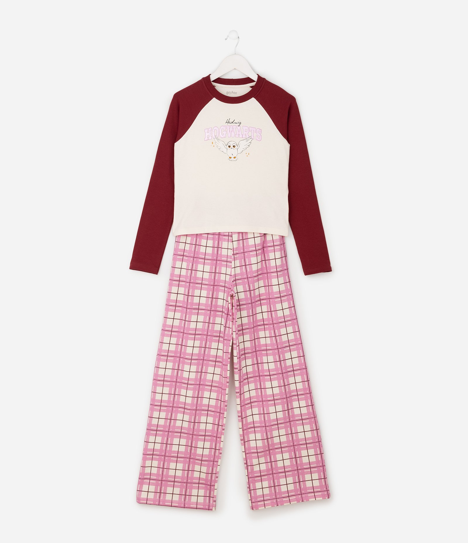 Pijama Infantil em Algodão com Estampa Hogwarts - Tam 7 a 16 Anos Bege 2