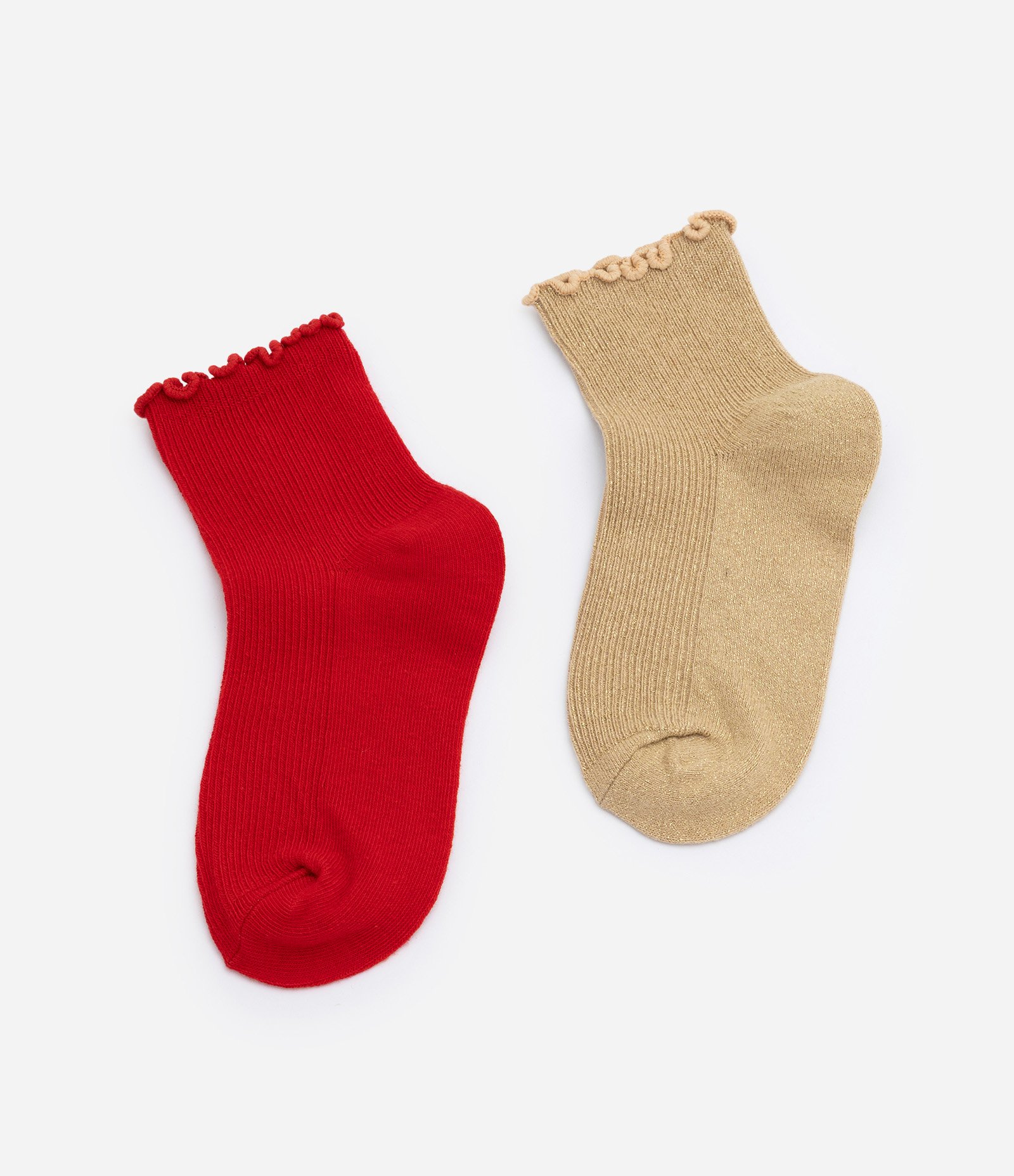 Kit 2 Pares de Meias Infantis Em Algodão com Coração Bordado Cano Médio - Tam 19 ao 34 Salsa 2