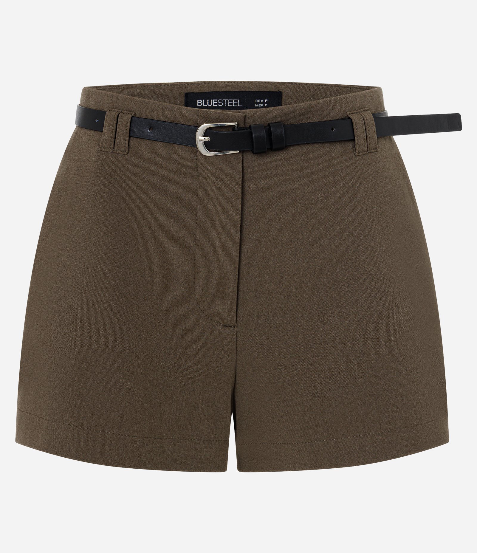 Short Alfaiatado com Cinto e Modelagem Mini Marrom 1