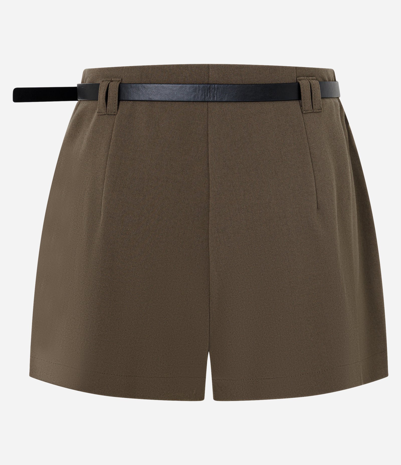 Short Alfaiatado com Cinto e Modelagem Mini Marrom 2