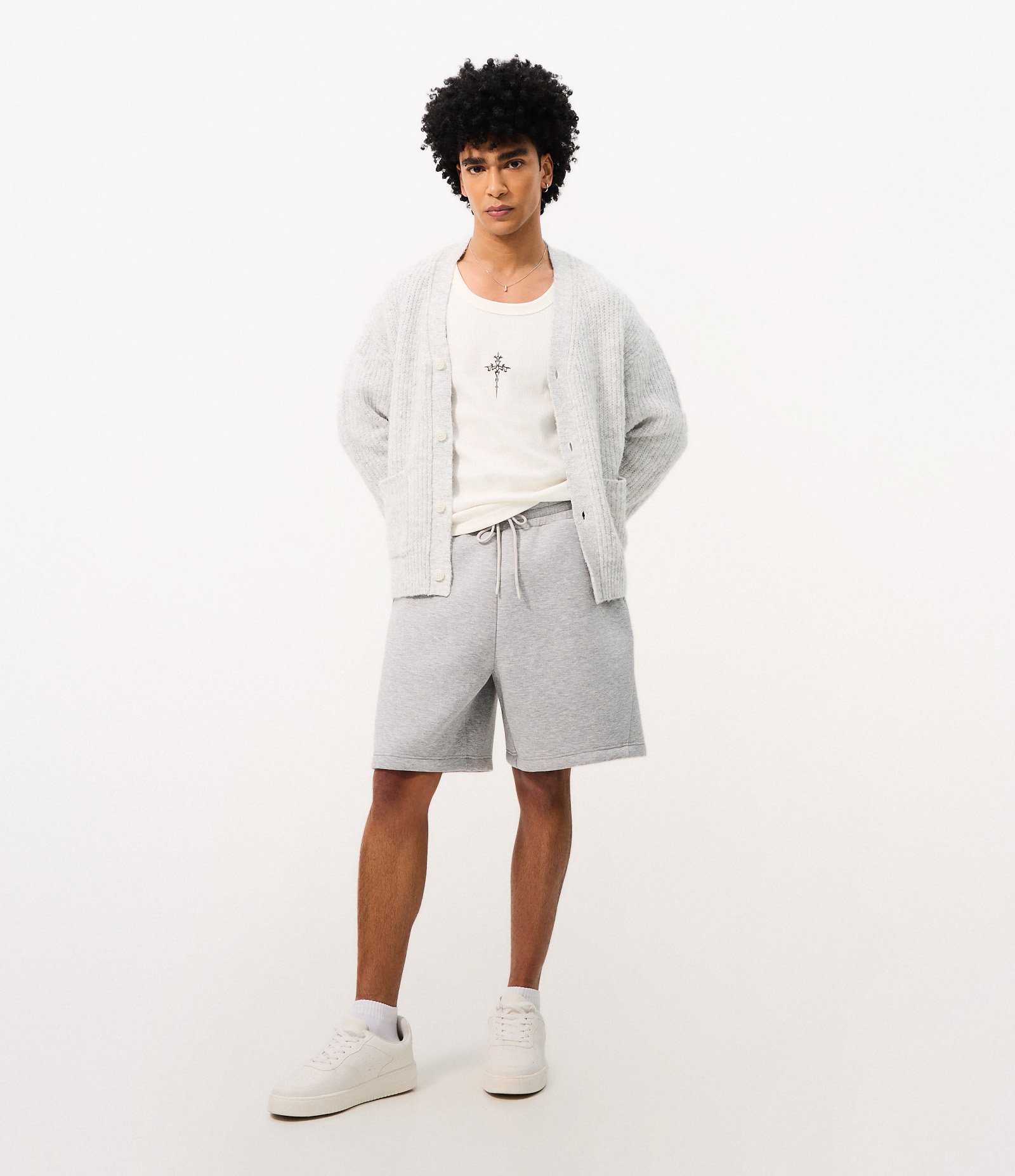 Regata Muscle em Ribana de Algodão com Estampa Tribal Branco 2