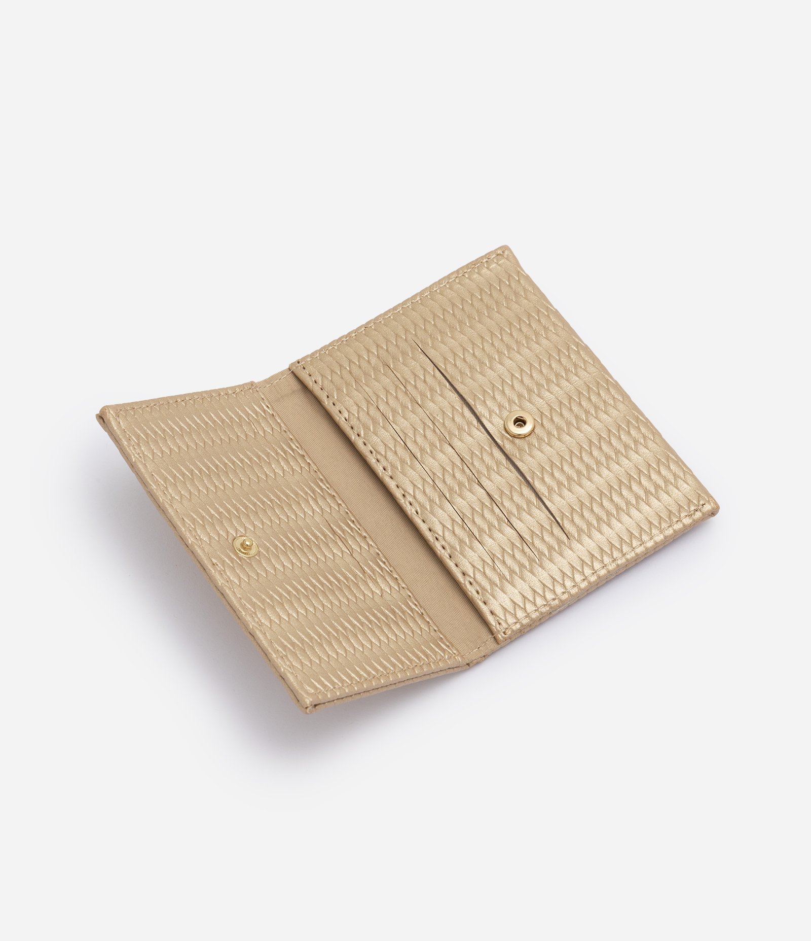Carteira Envelope em PU Texturizado com Metais Dourado 5