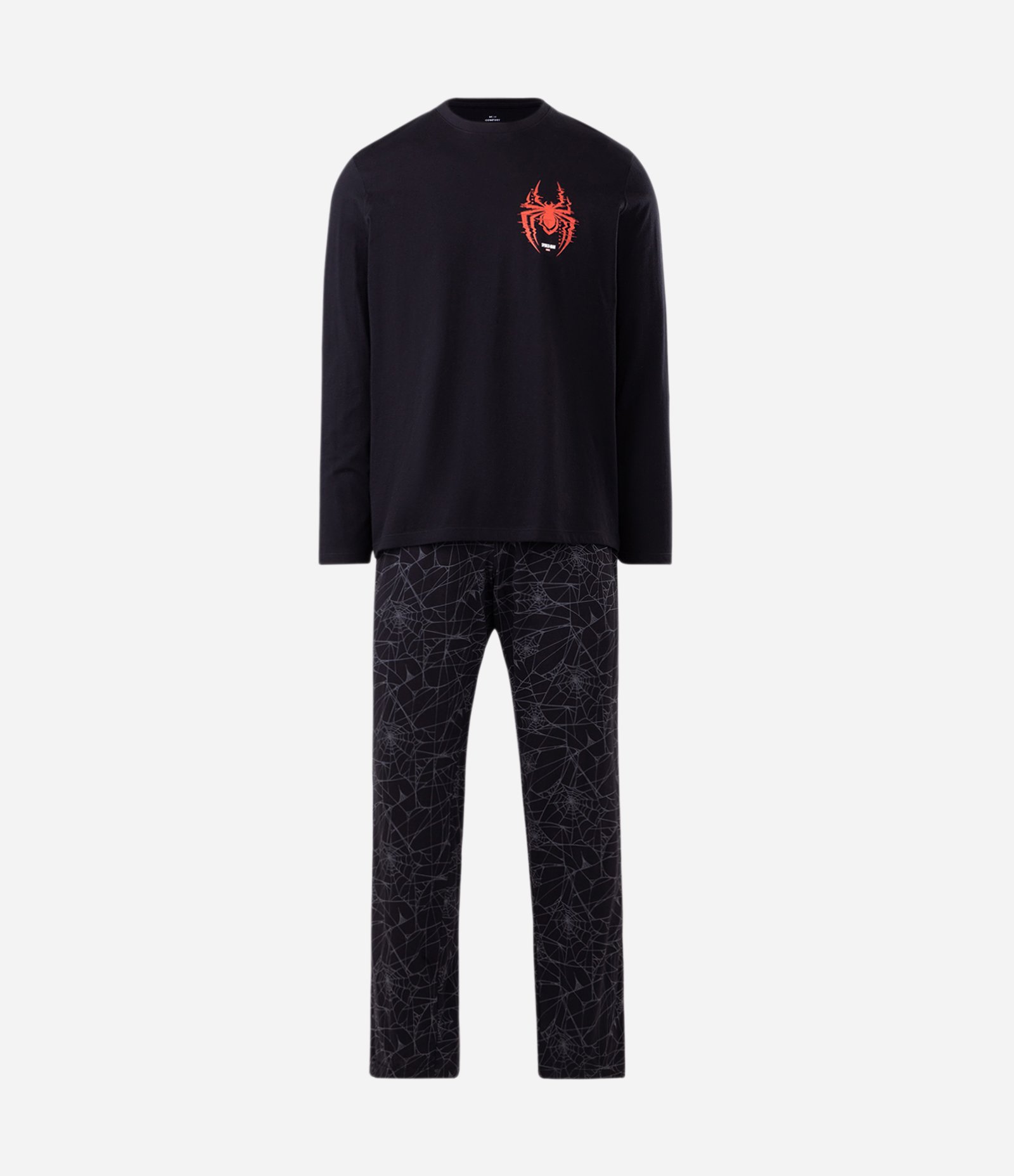 Pijama Longo em Algodão com Estampa Miles Morales Preto 1