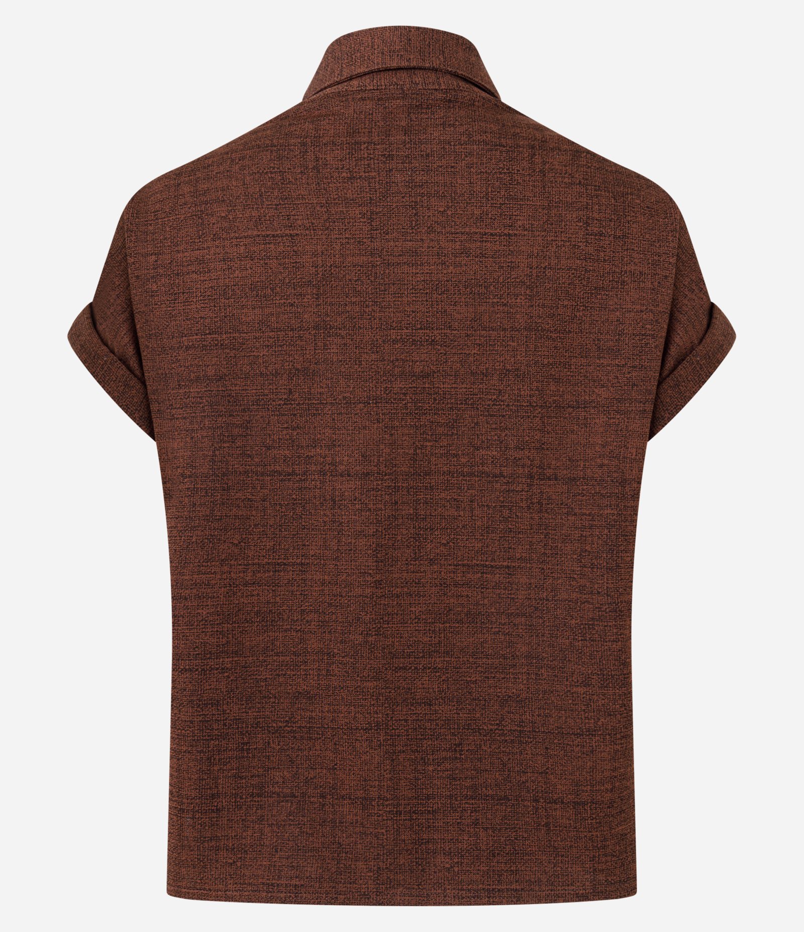 Blusa em Piquet Texturizada com Bolsos Frontais Marrom 2