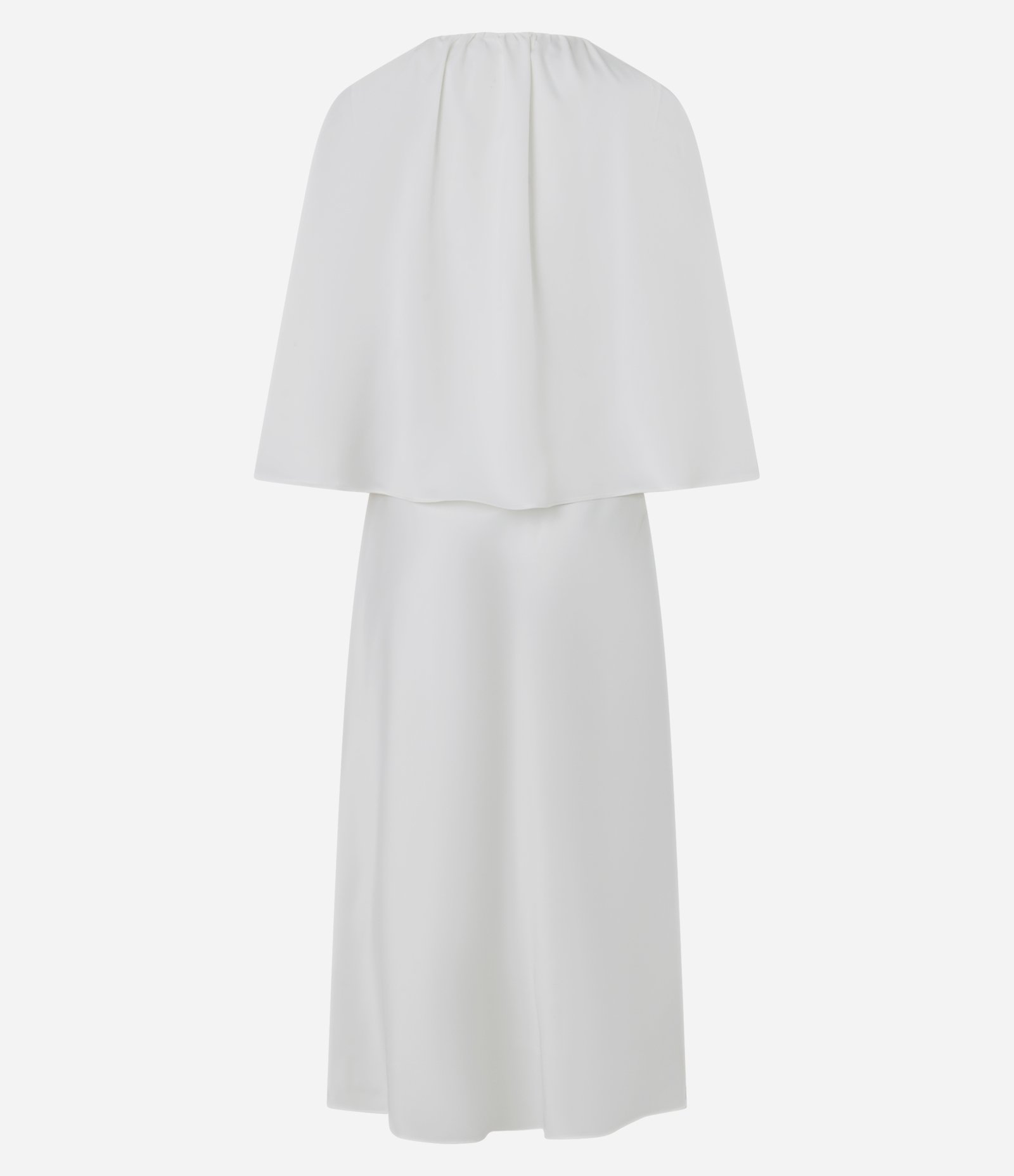 Vestido Midi Acetinado com Capa Sobreposta Branco 6